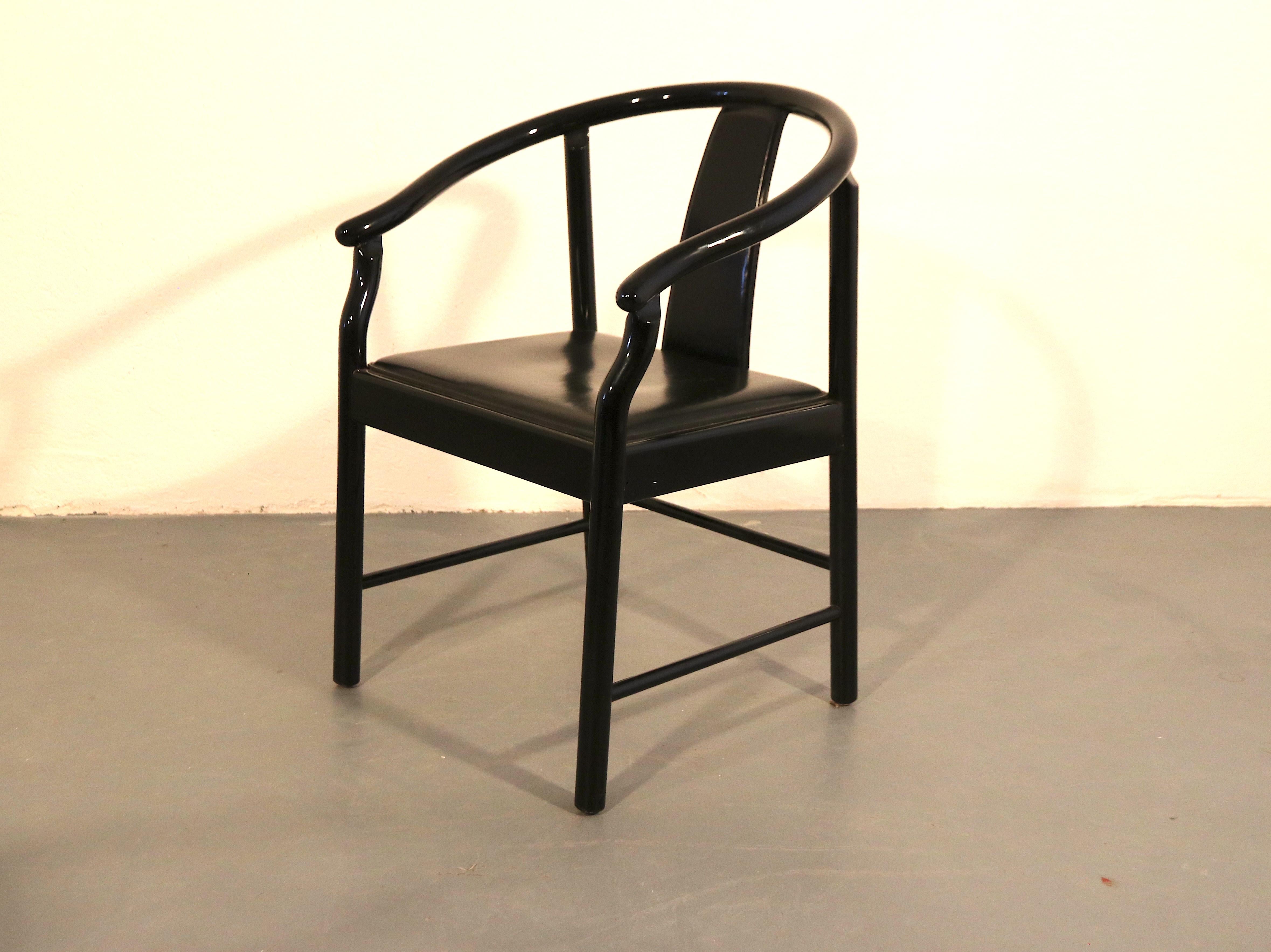 Five Black Lacquered Dining Chairs, Very Similar to the China Chair For Sale 6