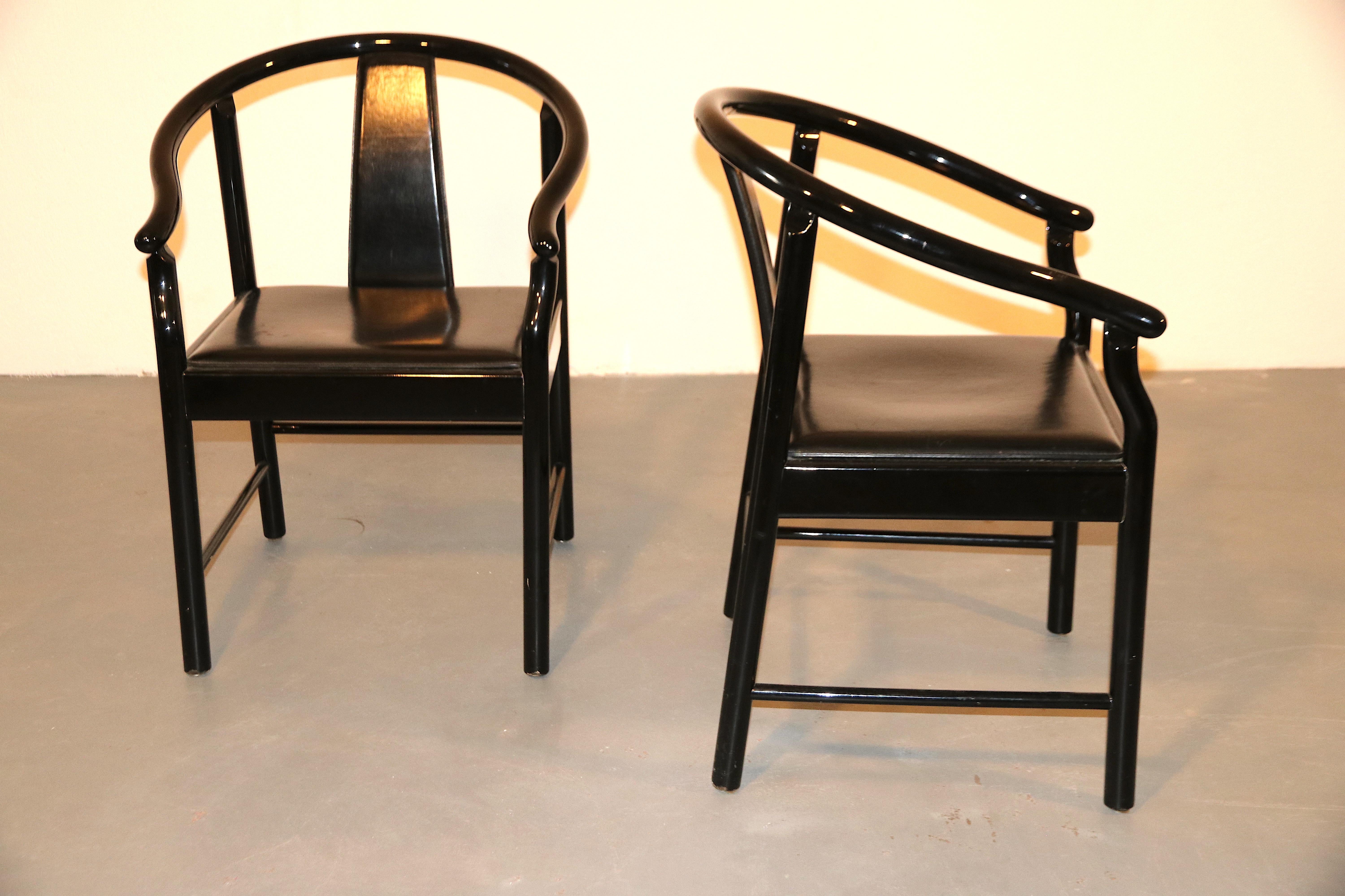 Five Black Lacquered Dining Chairs, Very Similar to the China Chair For Sale 1