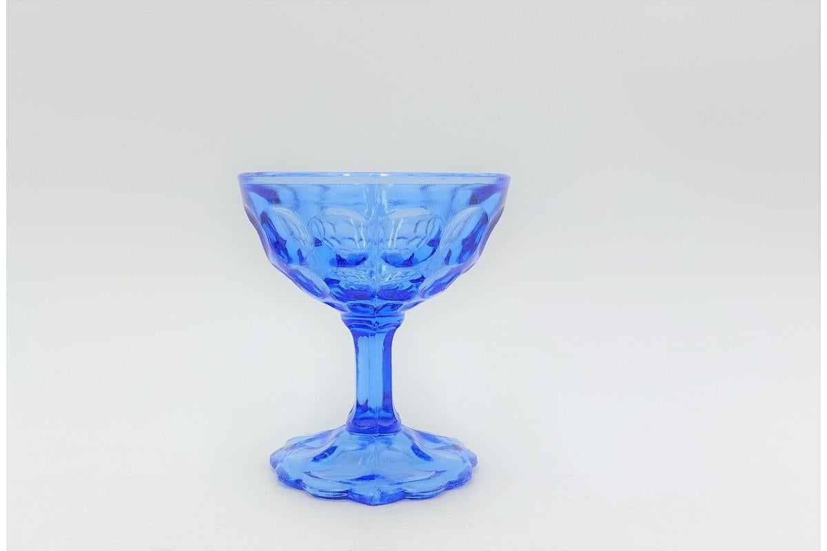 Five Blue Cups, Ząbkowice, Poland, 1970s In Good Condition For Sale In Chorzów, PL