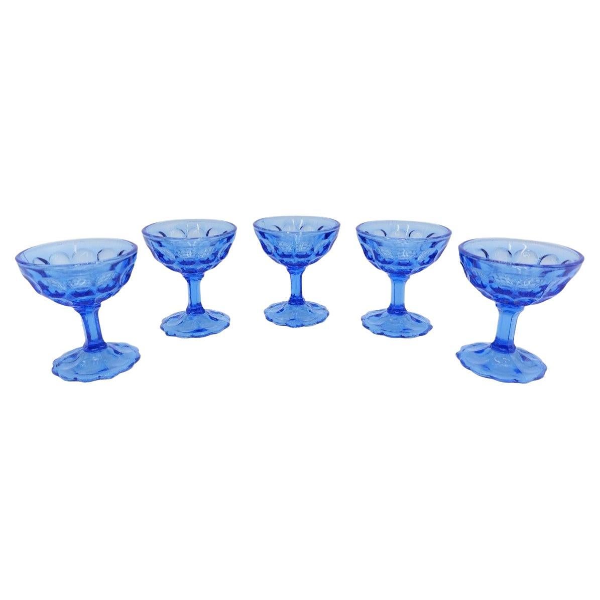 Five Blue Cups, Ząbkowice, Poland, 1970s For Sale