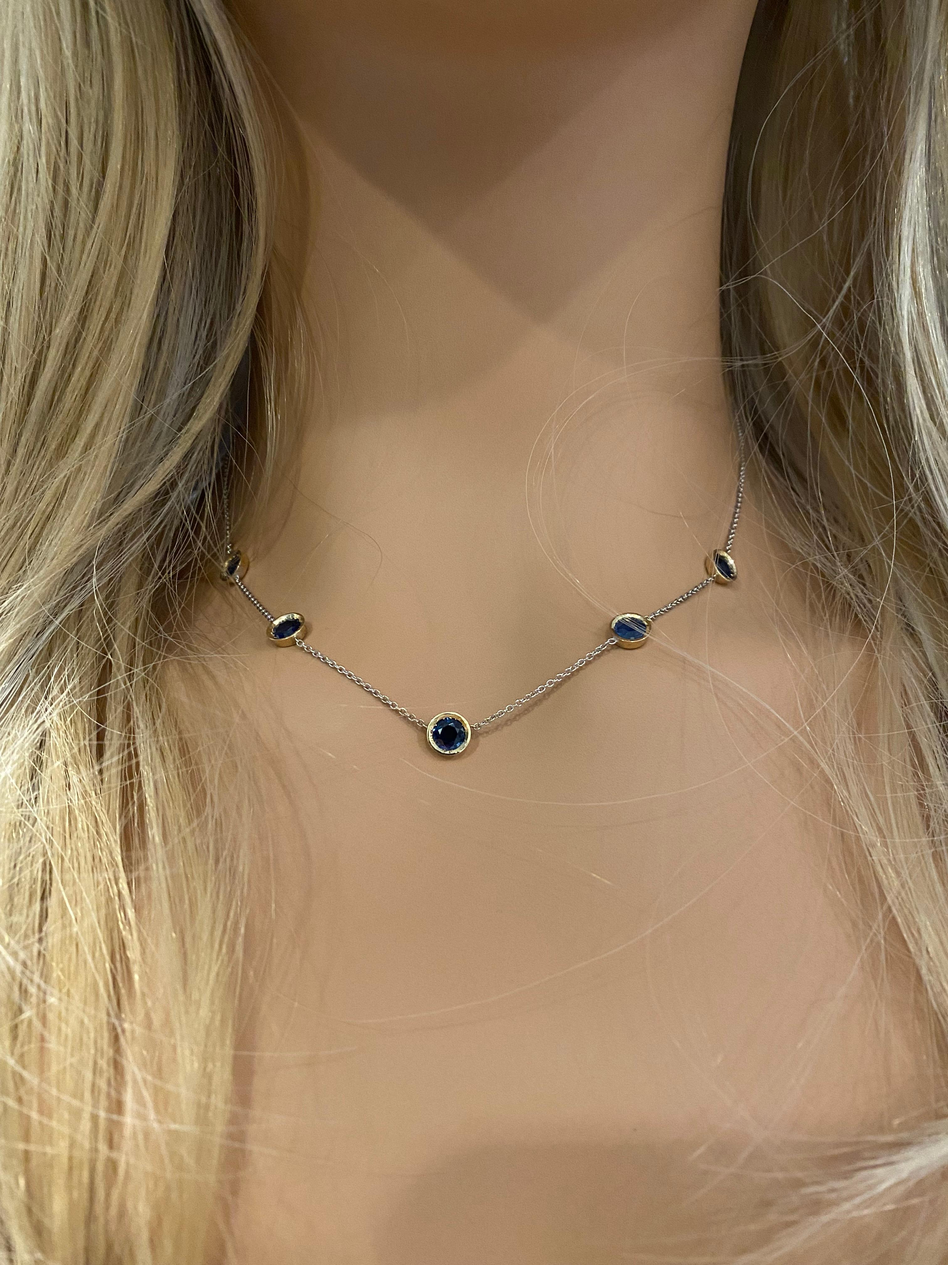 sapphire bezel necklace