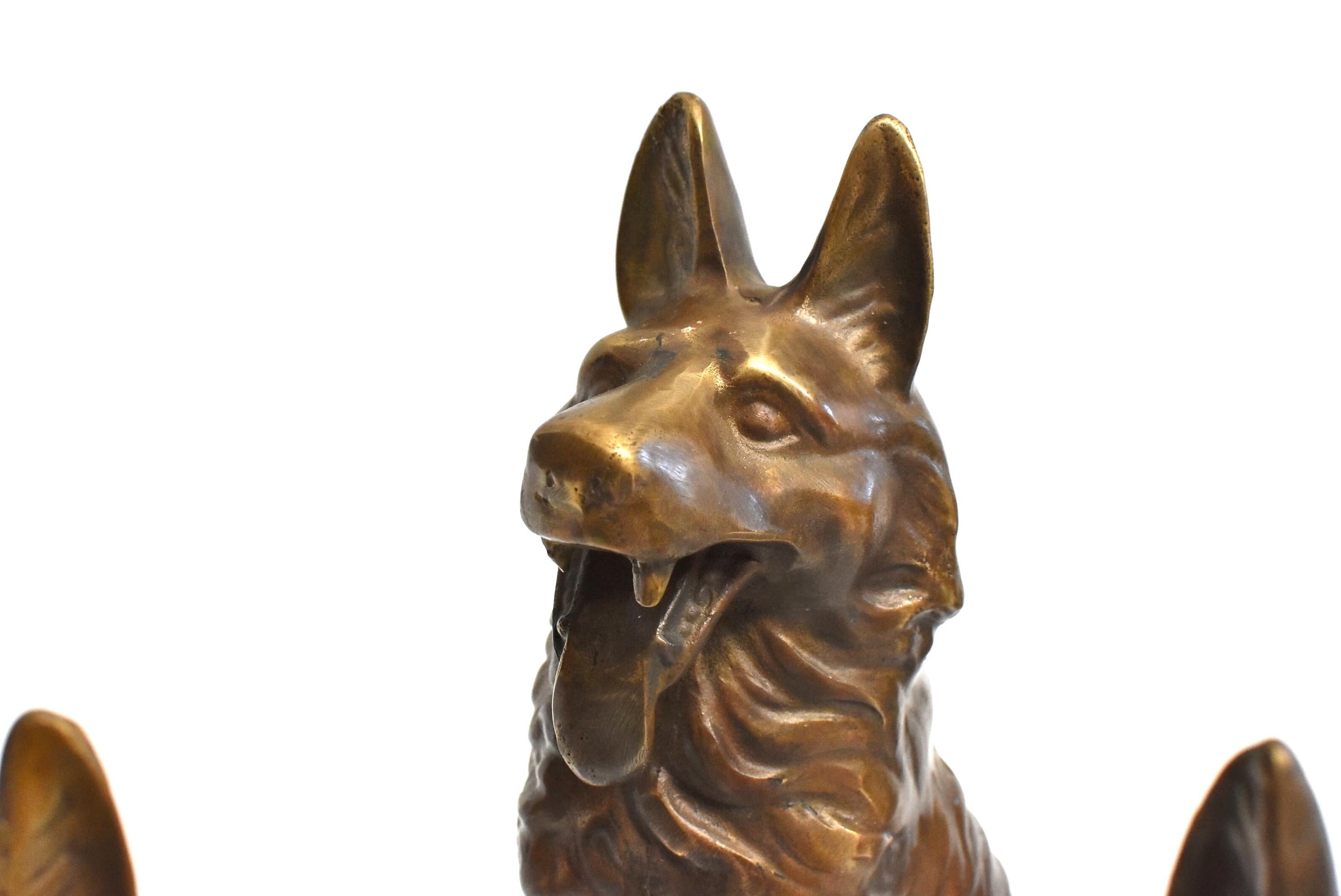 Five Brass Dogs Sculptures, Paperweights 2