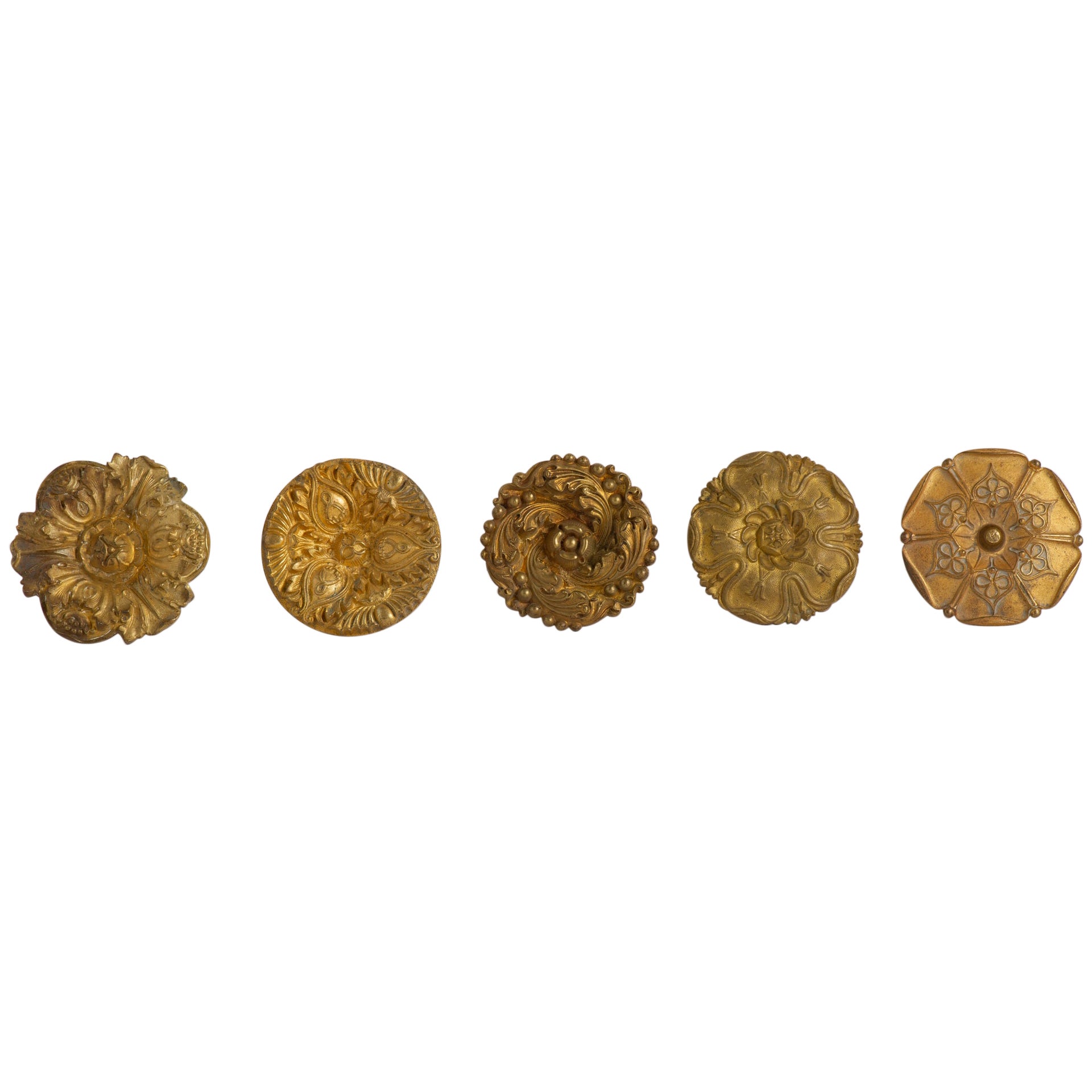 Cinque appendini per tende o vestiti in bronzo in vendita