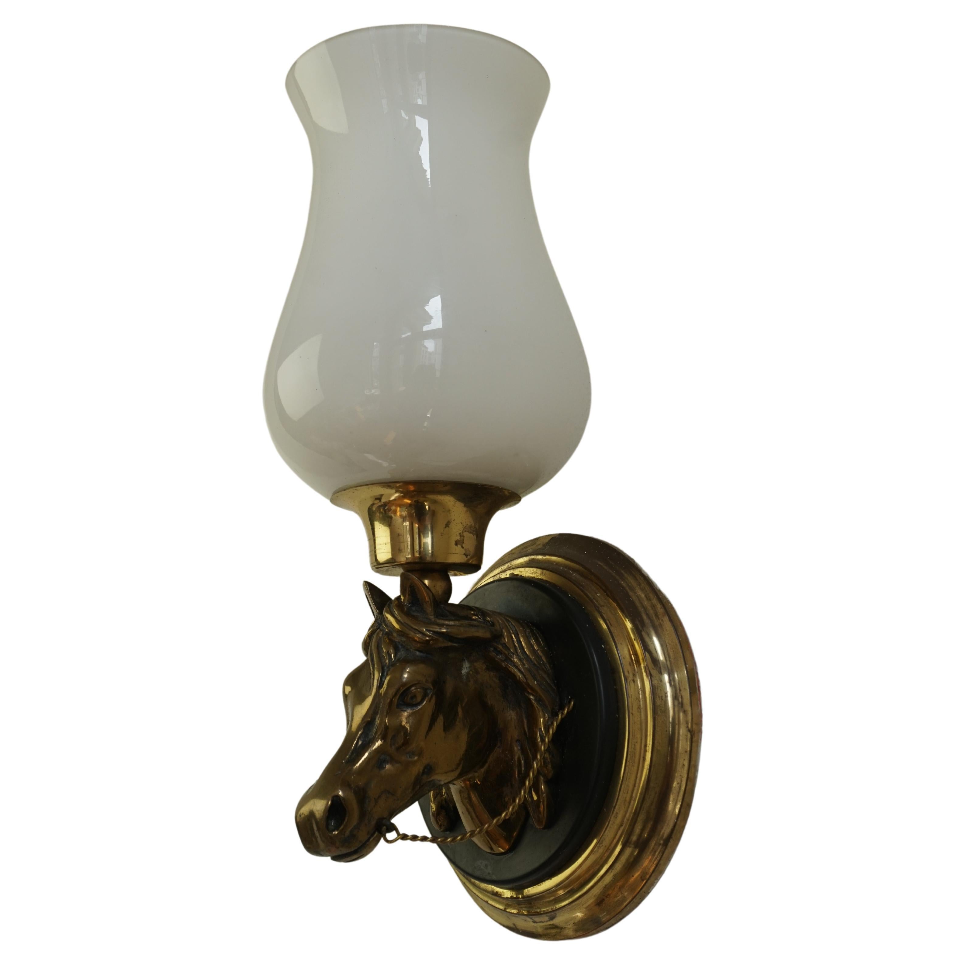 Five Bronze Horse Head Wall Sconces For Sale