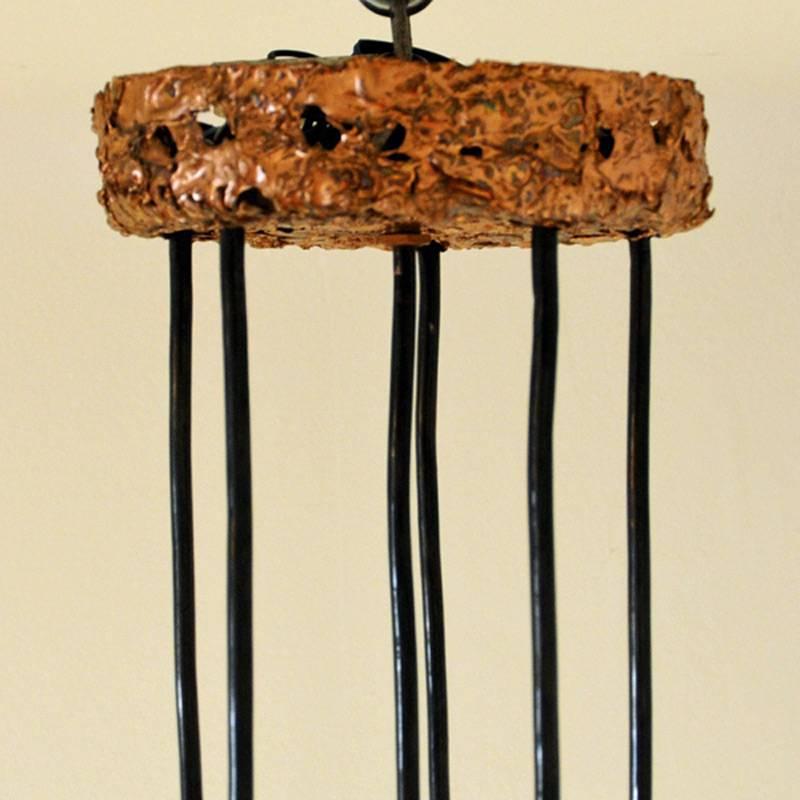 Beautiful Brutalist Copper Ceiling Pendant from the 1960s, Sweden 5