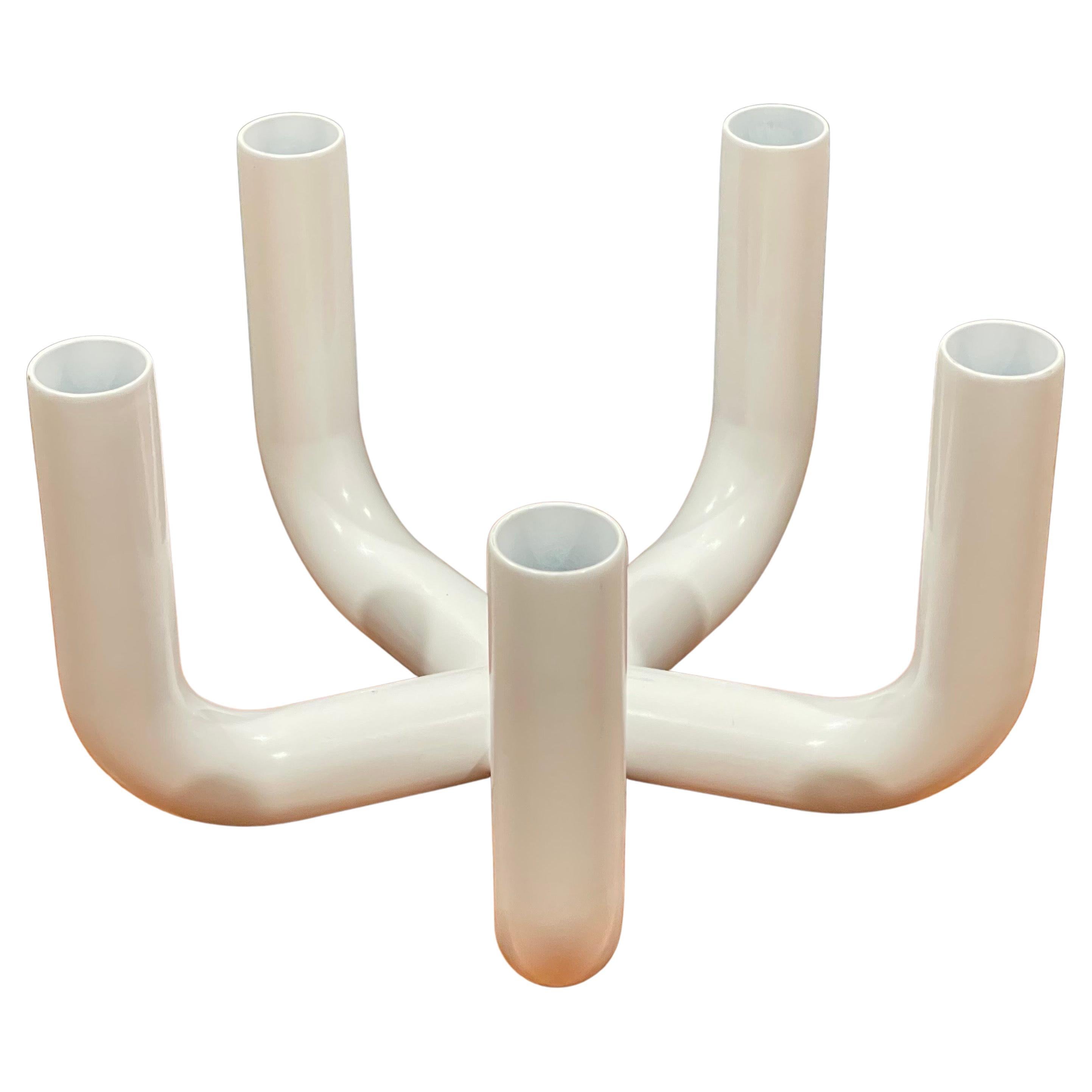 Five Candle Holder in White Enamel by Conrian Design For Sale