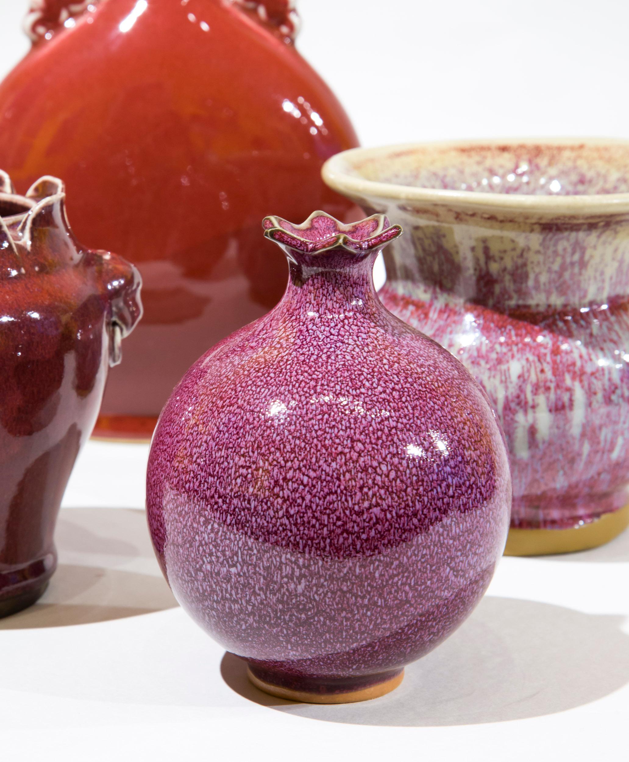 20th Century Five Chinese Flambe Glazed Vases