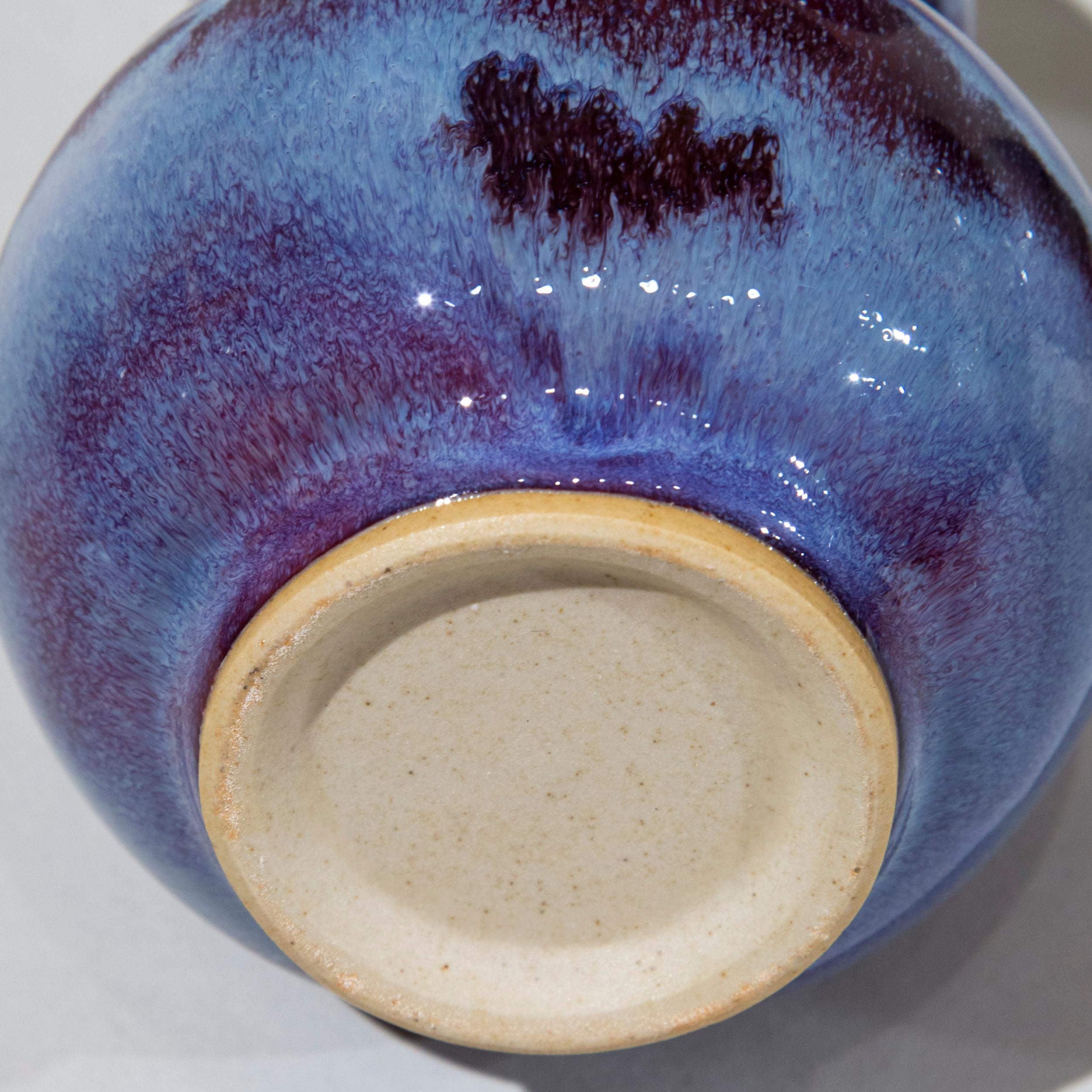 Pottery Five Chinese Purple and White Vases