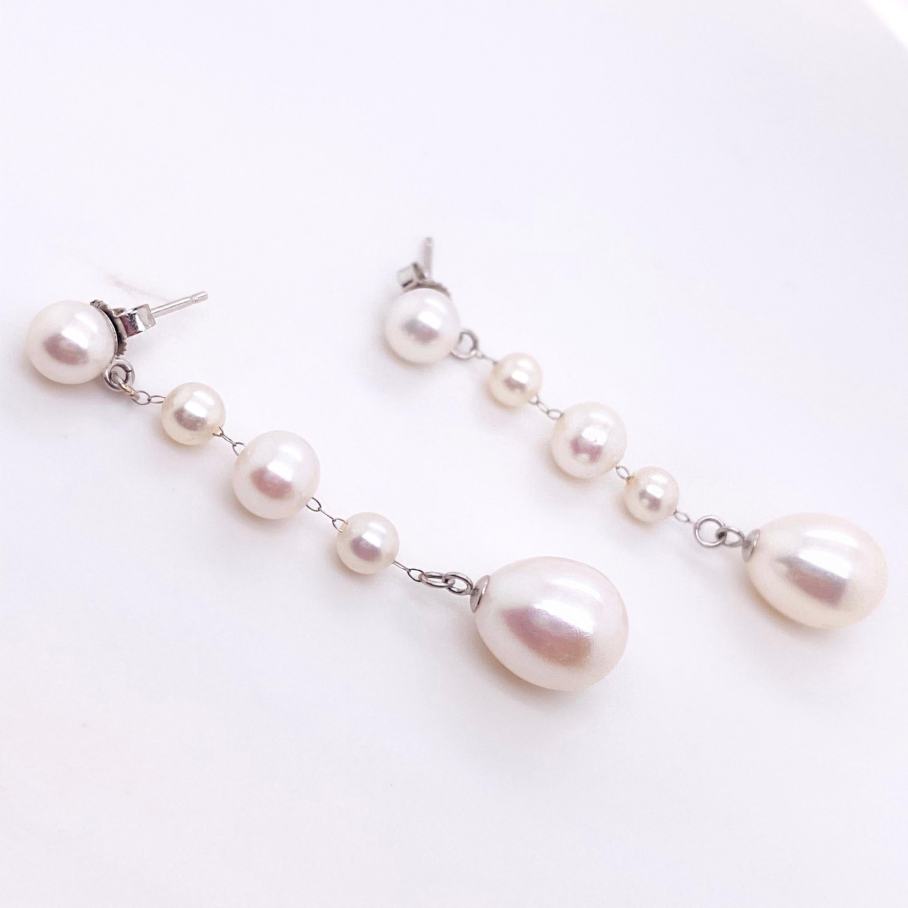 real pearl dangle earrings