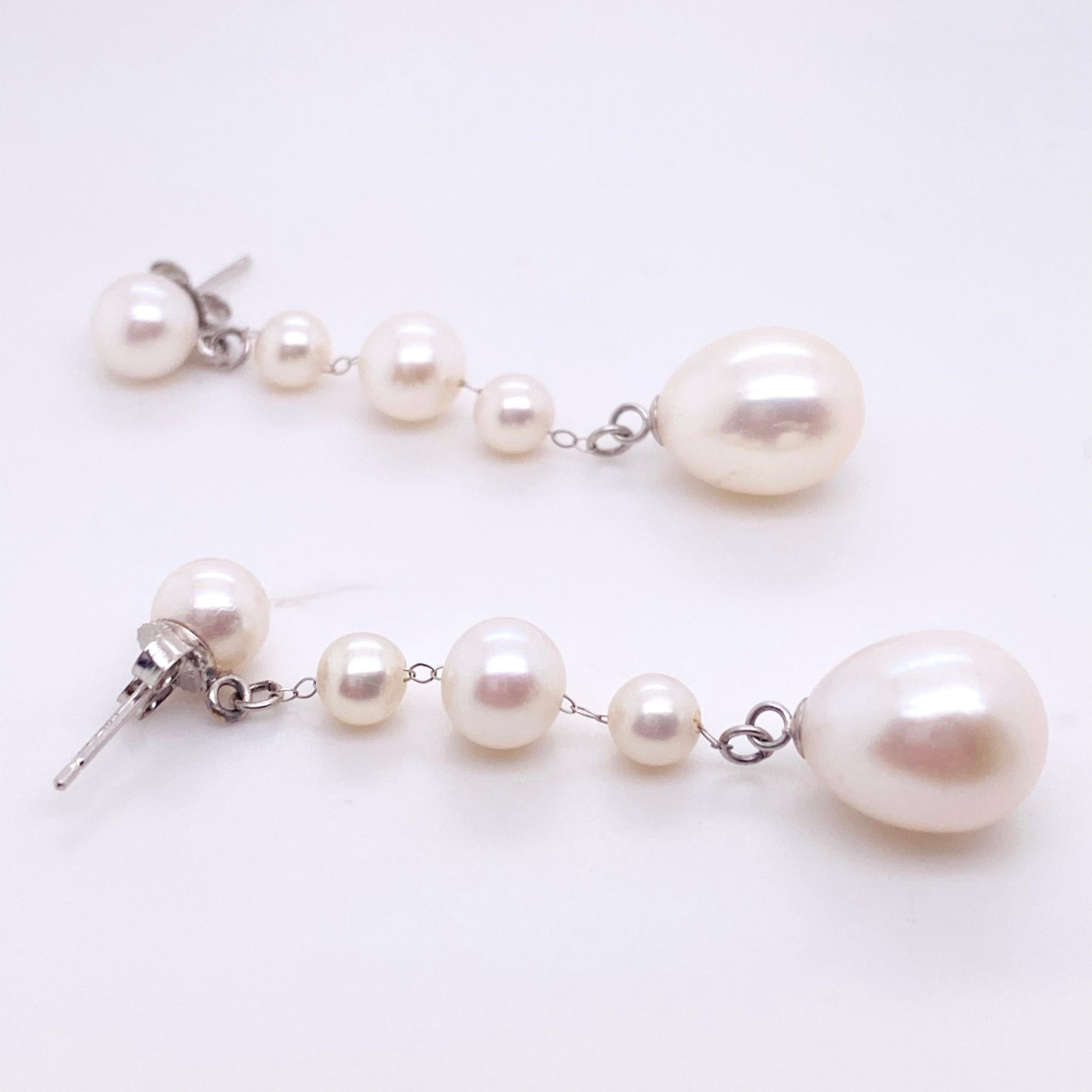 3 pearl drop earrings