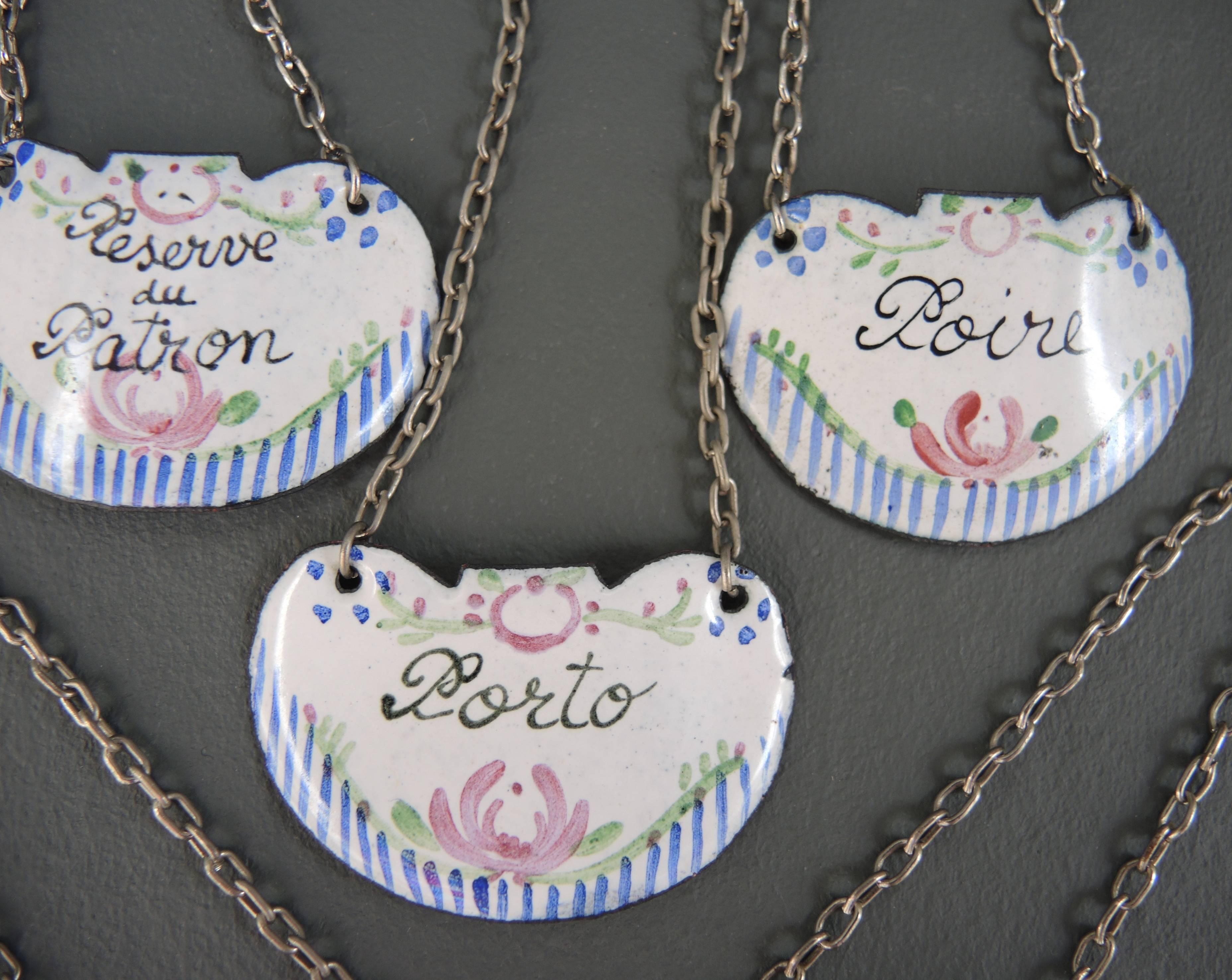 enamel decanter labels