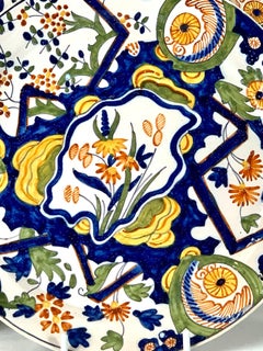 Set 5 Antique Delft Dishes Hand Painted Netherlands "Lightning" Pattern C-1820