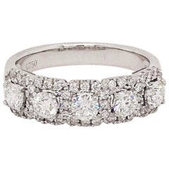 Fünf Diamant-Bandring 18 Karat Weißgold 1 Karat Diamant-Hochzeitsring