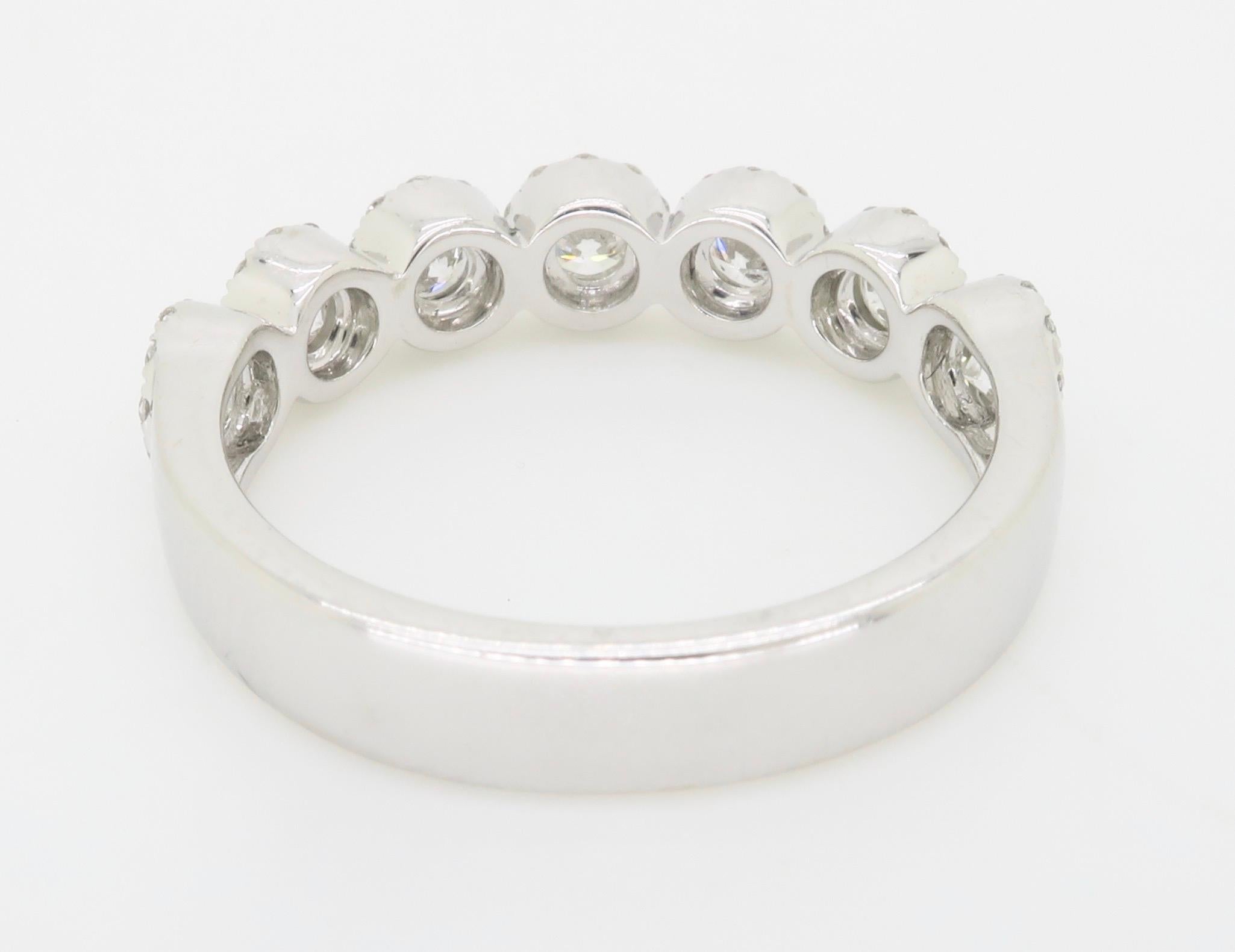 Five Diamond Halo Band Ring 5