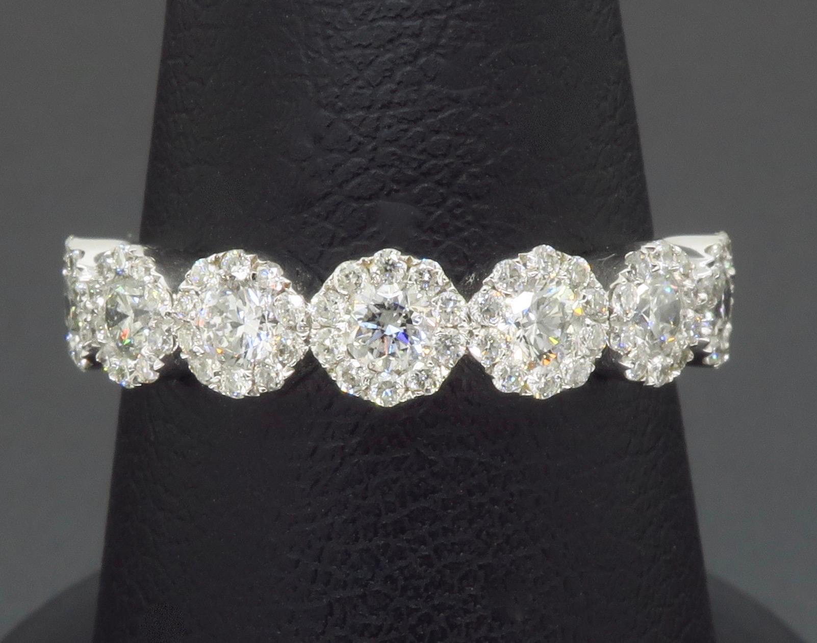 Women's Five Diamond Halo Band Ring
