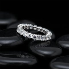 Five Diamonds 14K (or 18k upon request) White Gold Eternity Ring