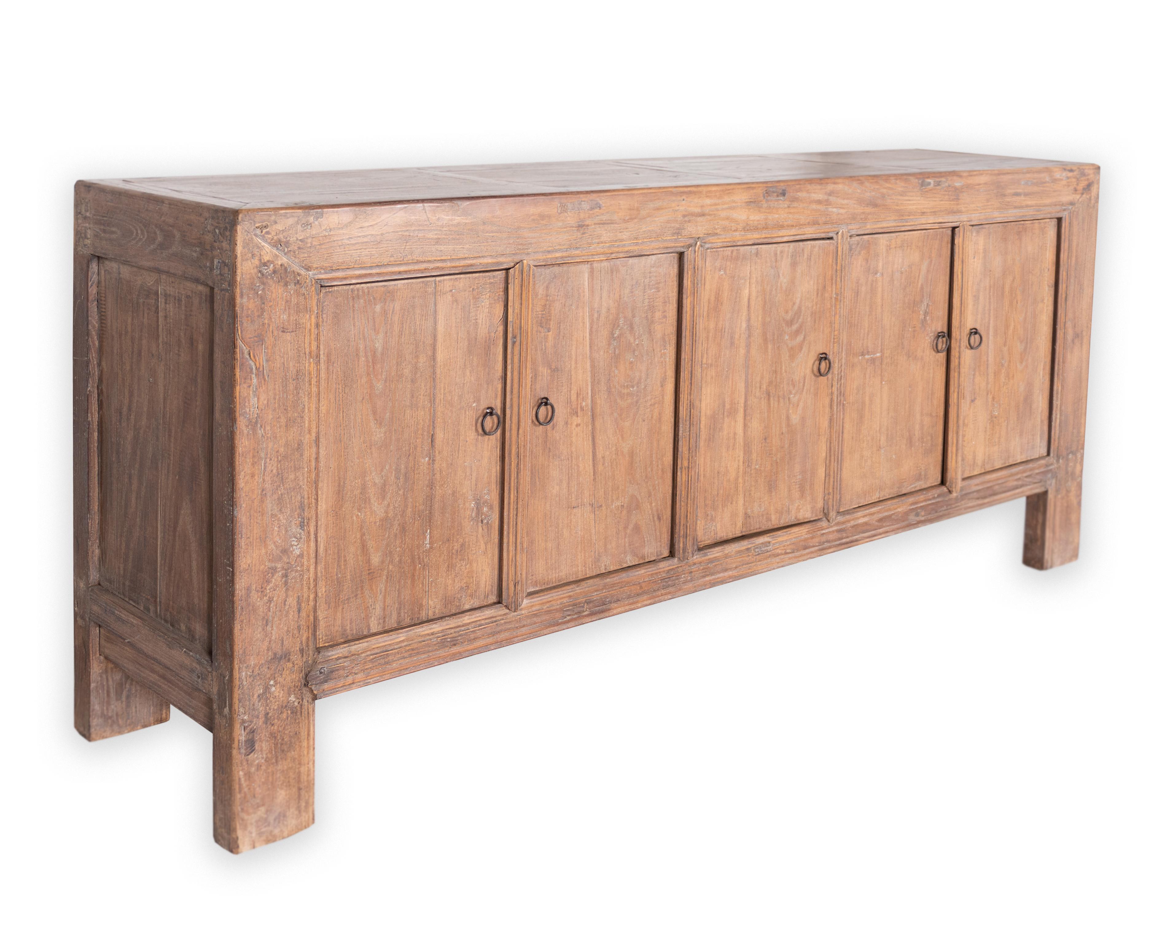 Five door bleached elm server. 

Piece from our one of a kind line, Le Monde. Exclusive to Brendan Bass.