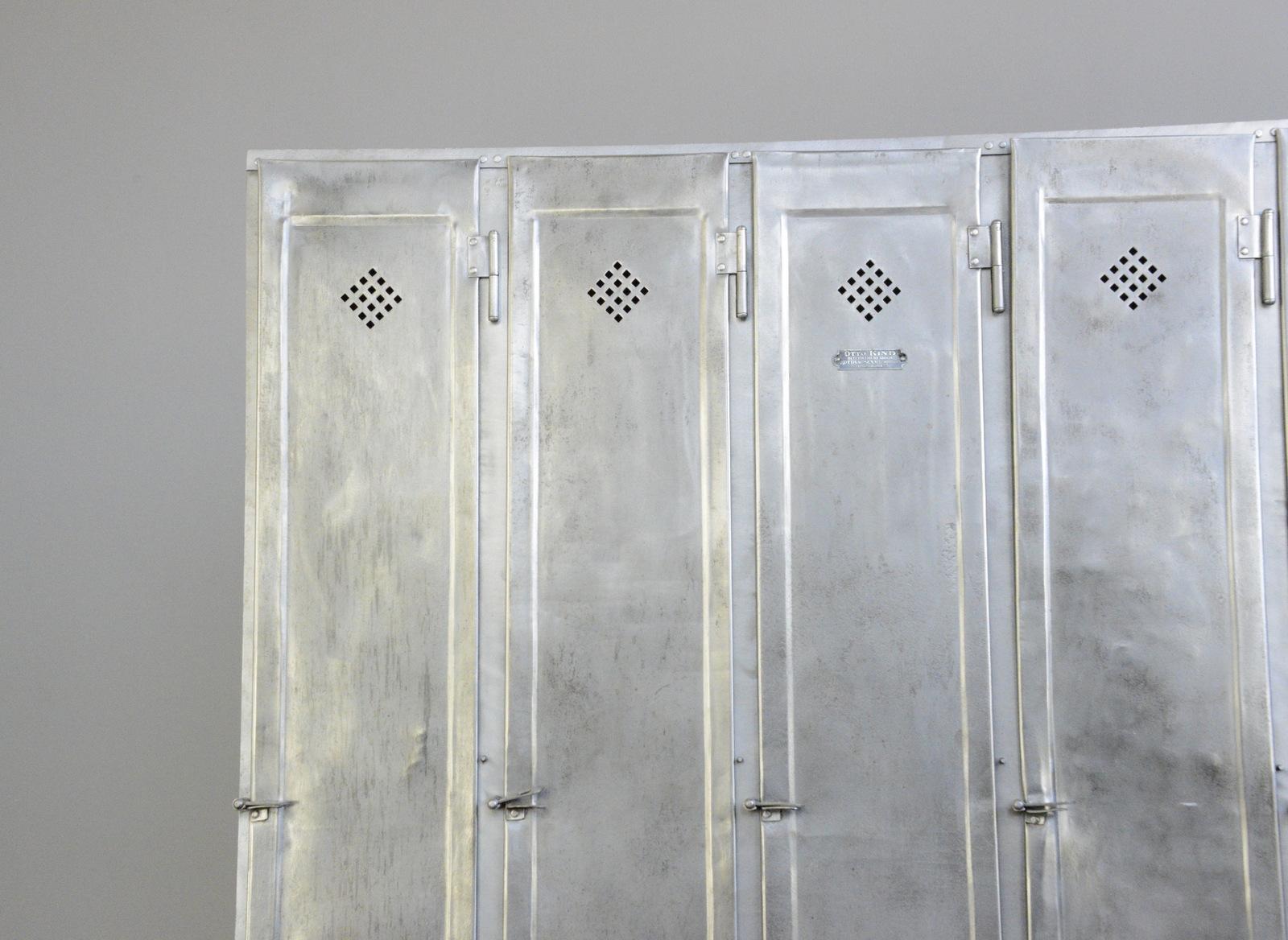 Early 20th Century Five-Door Industrial Lockers by Otto Kind, circa 1920s