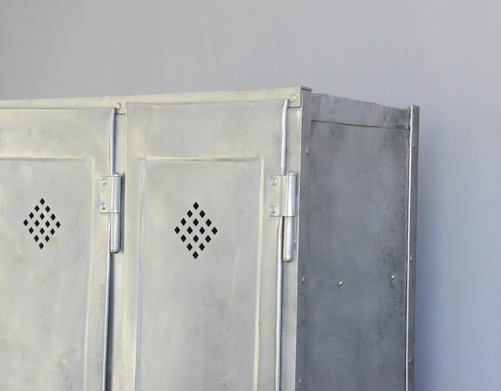 Steel Five-Door Industrial Lockers by Otto Kind, circa 1920s