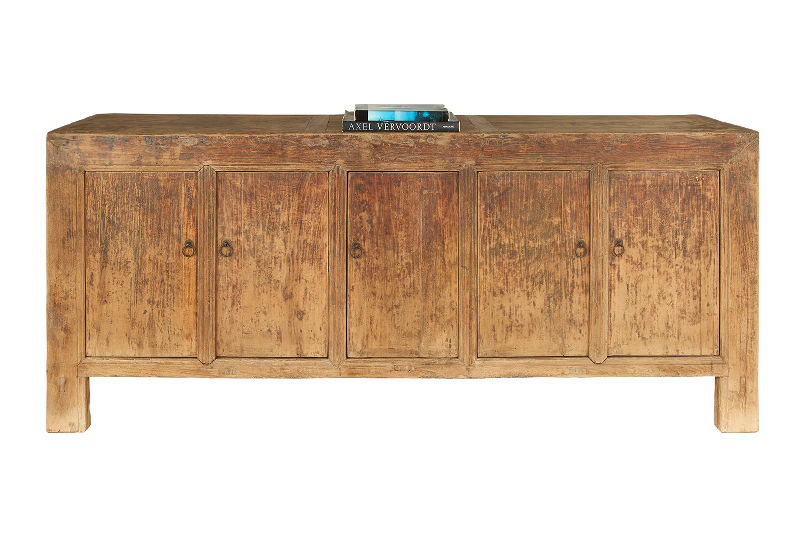 Organic Modern Five Door Server in Reclaimed Elm