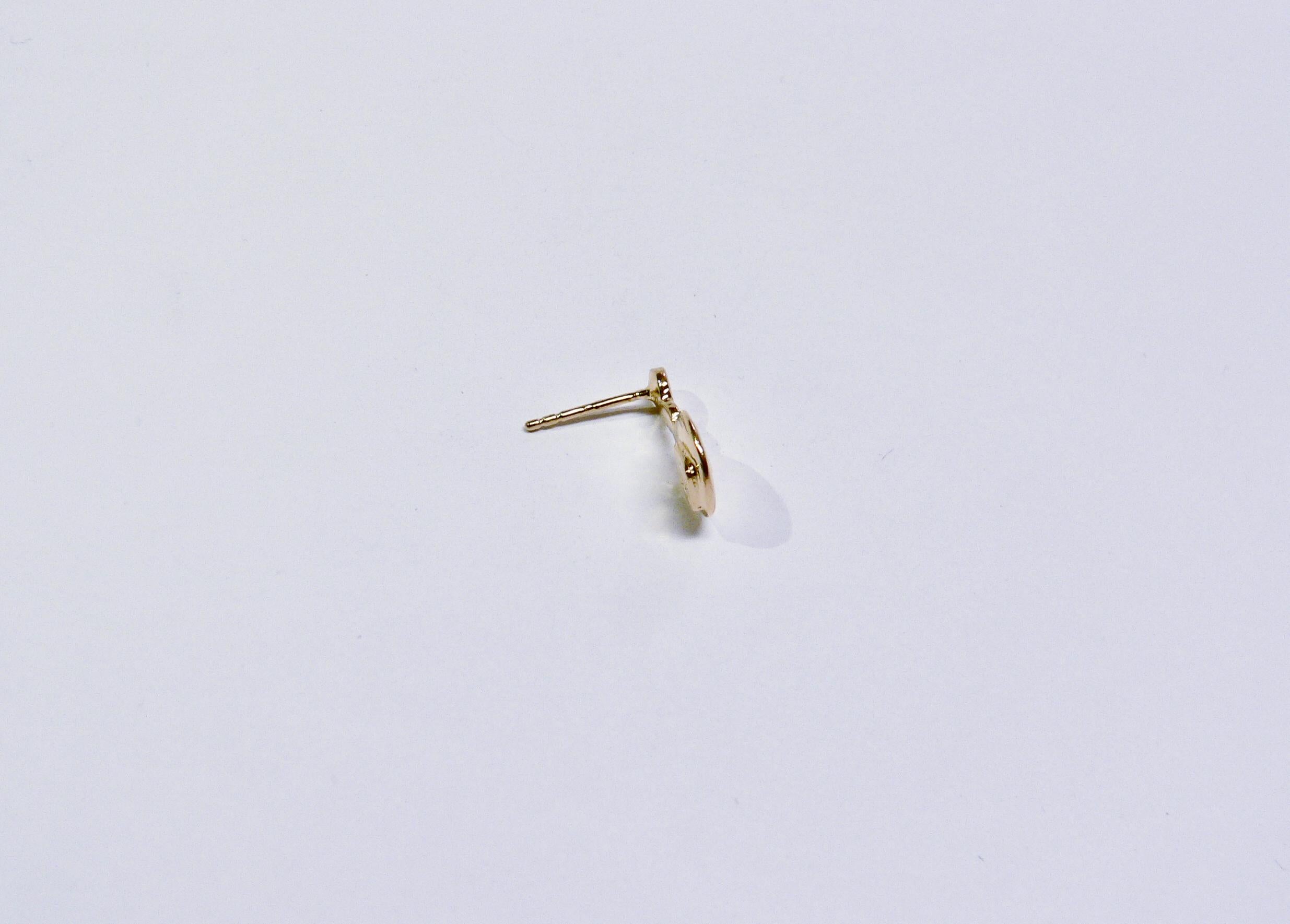 Five Dots Single Stud Earring, Sterling Silver, 18 Karat Yellow Gold-Plated In New Condition For Sale In Tokyo, JP