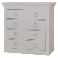 Five Drawer Linen Wrapped Chest
