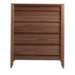 Five Drawer Walnut Wood Dresser MODO10 Collection