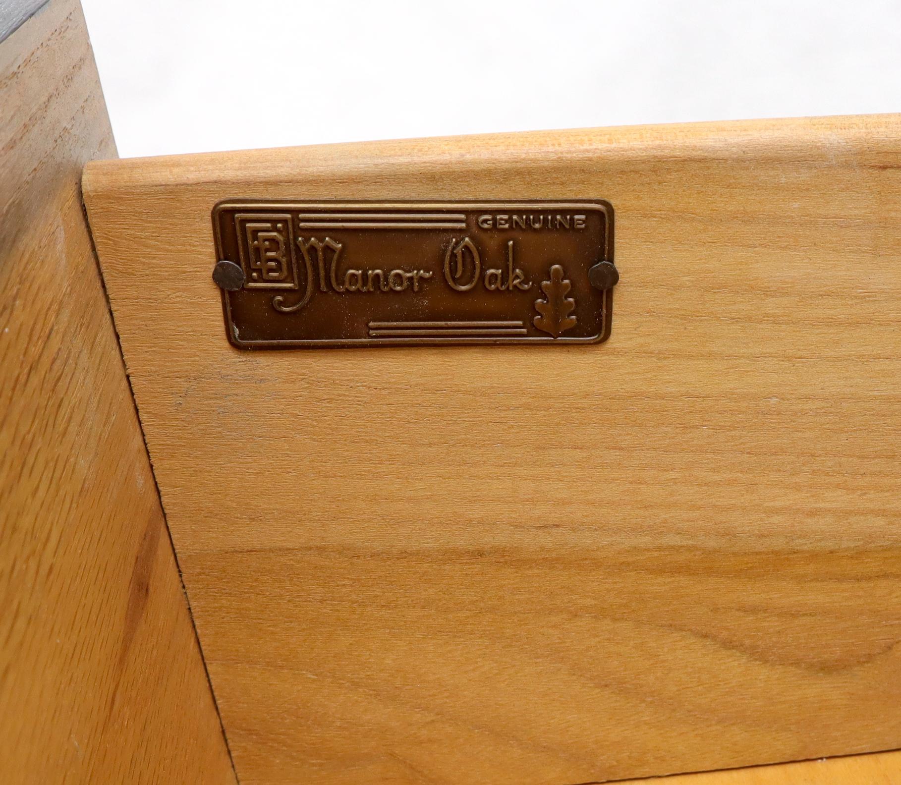 Five Drawers Cerused Oak Brass Hardware High Chest Dresser For Sale 2