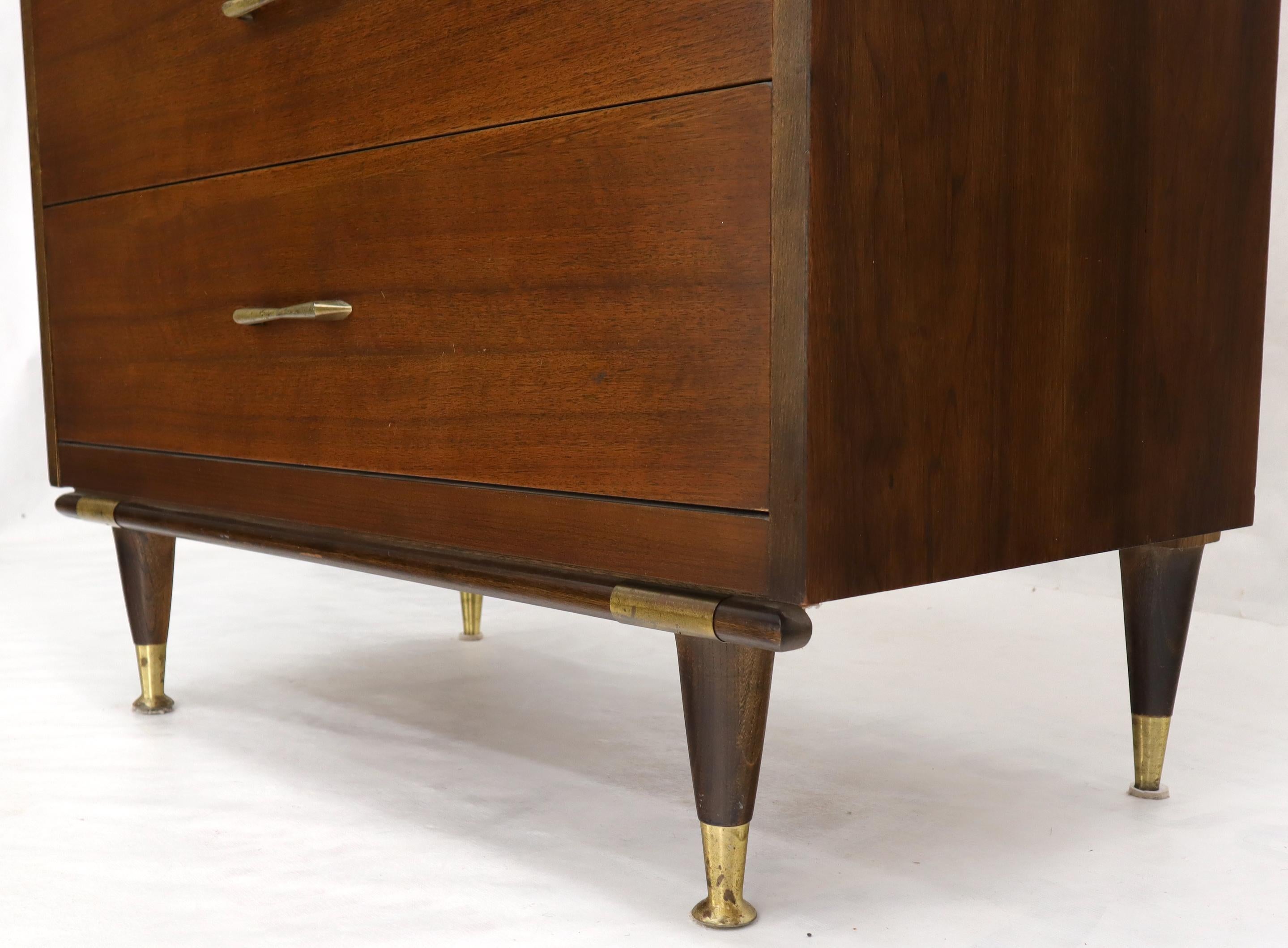 Five Drawers Mid-Century Modern Warmer High Chest Dresser For Sale 3