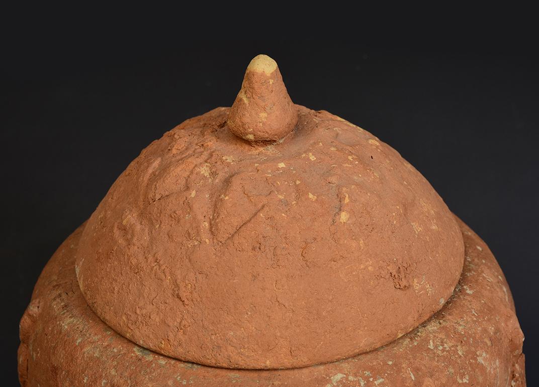Hand-Carved Five Dynasties, Antique Chinese Pottery Lotus Jar