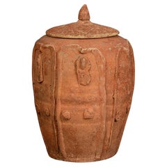 Fünf Dynastie- Lotusgefäß, antikes chinesisches Keramikgefäß