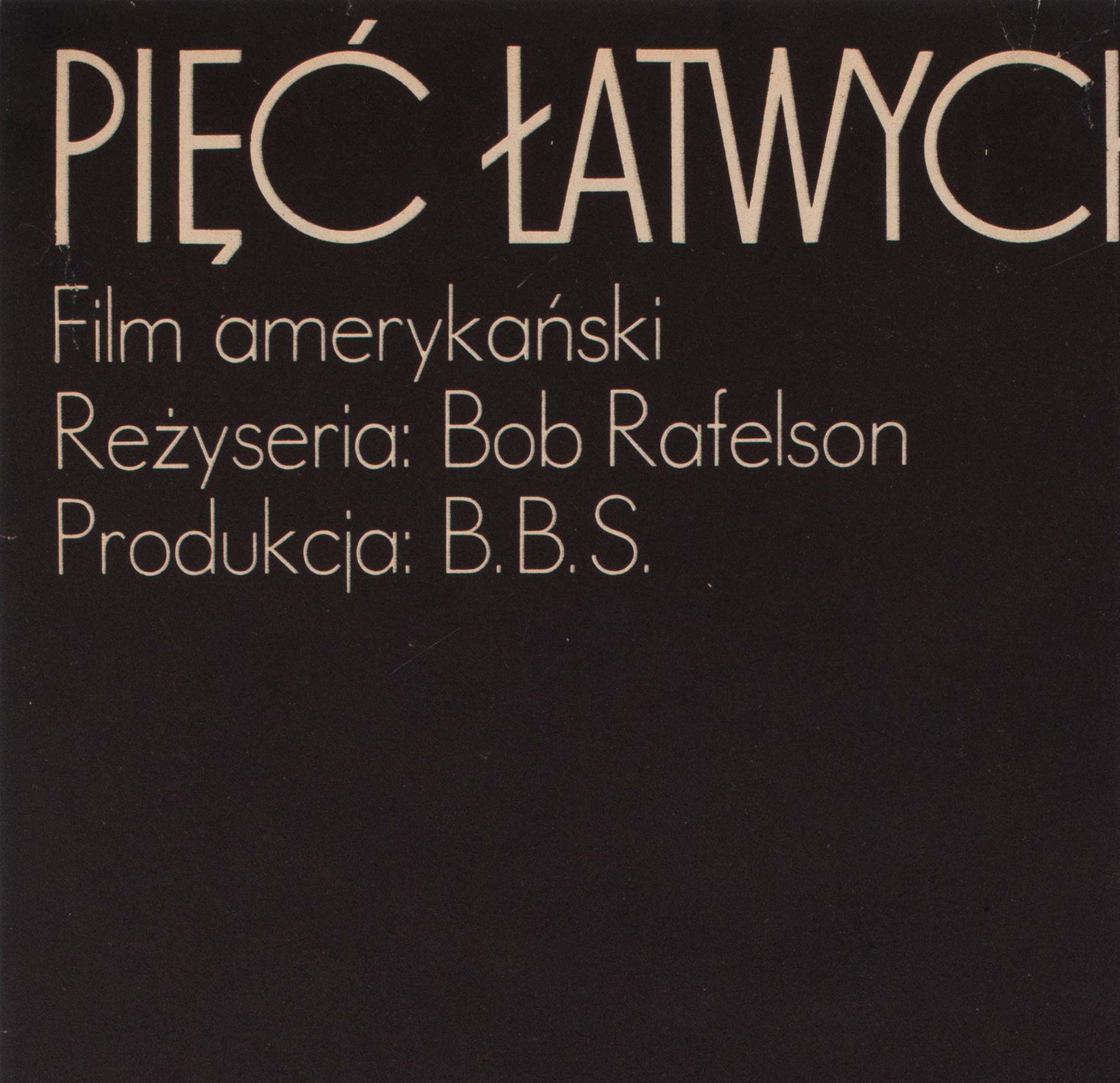 FIVE EASY PIECES 1974 Polish Film Movie Poster, Jerzy Treutler In Good Condition For Sale In Bath, Somerset