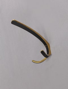 Five Elegant Wall-Mounted Brass Hooks, Vienna, 1950