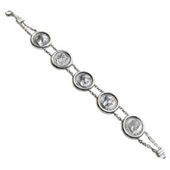 FIVE EMPERORS Ancient Roman coins 2nd Cent. AD Silver Bracelet