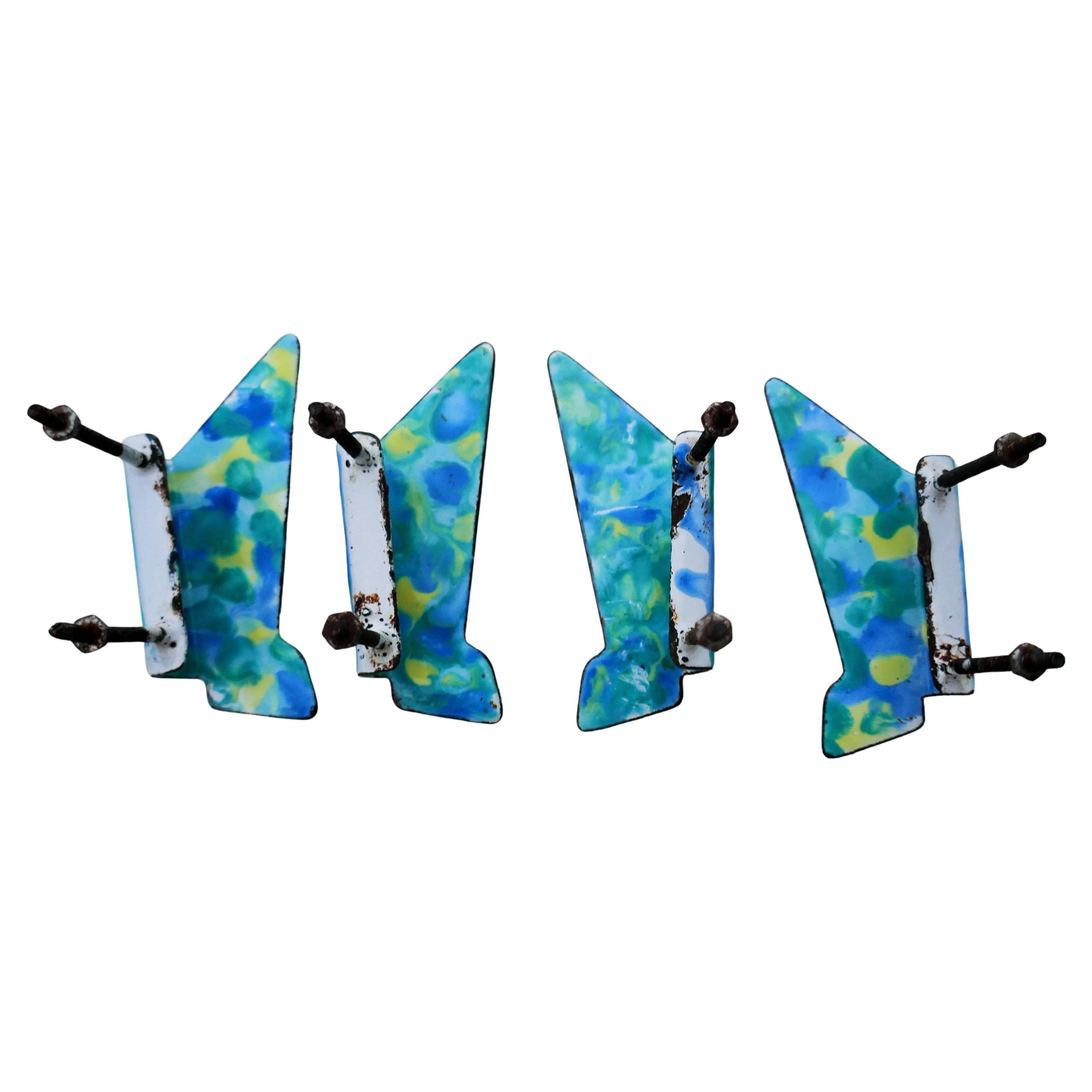 Five Enamelled copper handles in the style of Paolo De Poli Gio Ponti For Sale 7