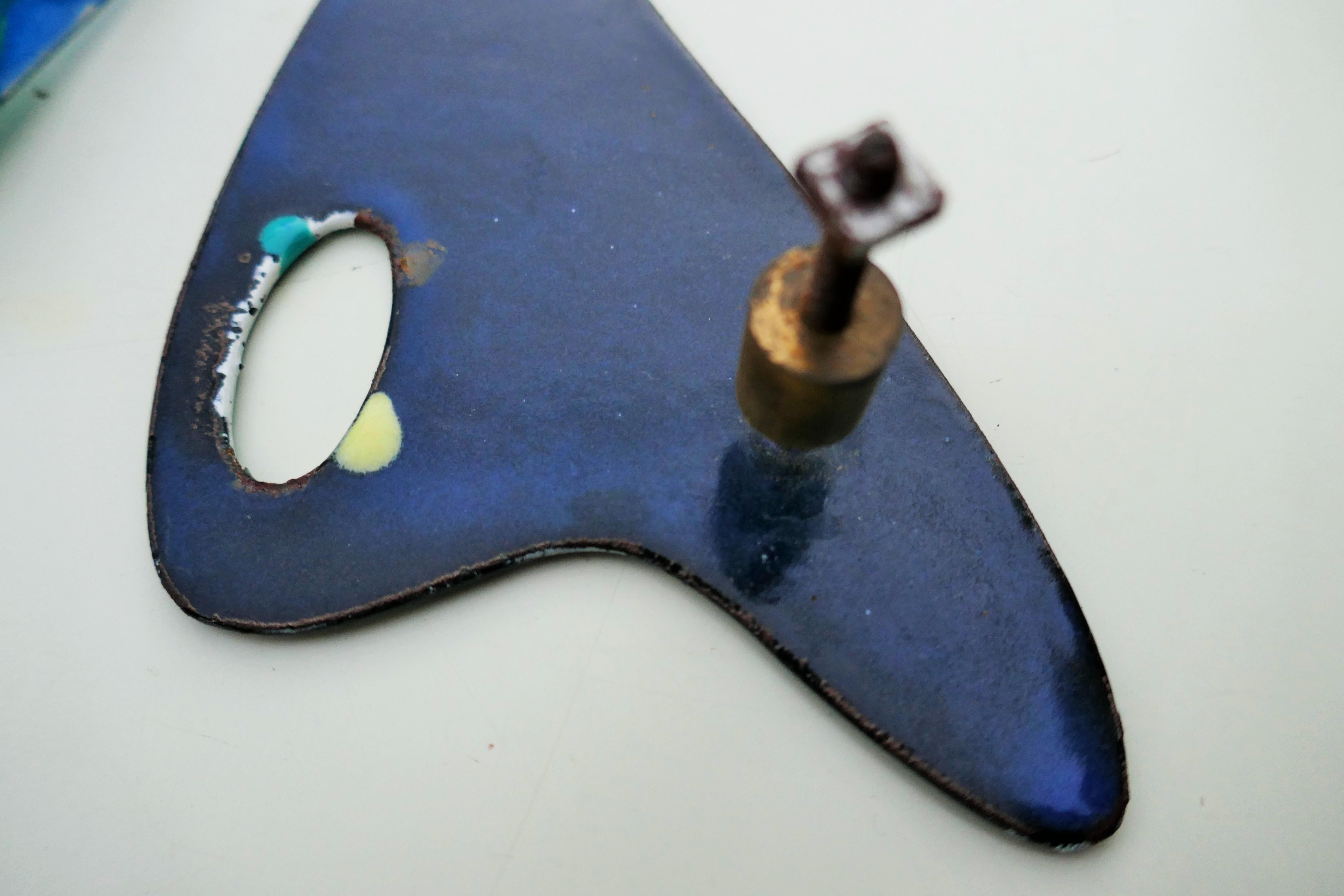 Five Enamelled copper handles in the style of Paolo De Poli Gio Ponti For Sale 11