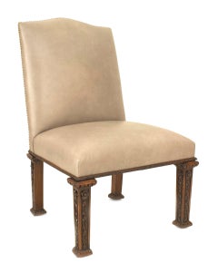 5 English Georgian Leather Side Chairs
