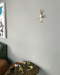 Seven Ettore Sottsass "Quattro Se Sunburst" Brass Coat Wall Hooks, 1980s, Italy