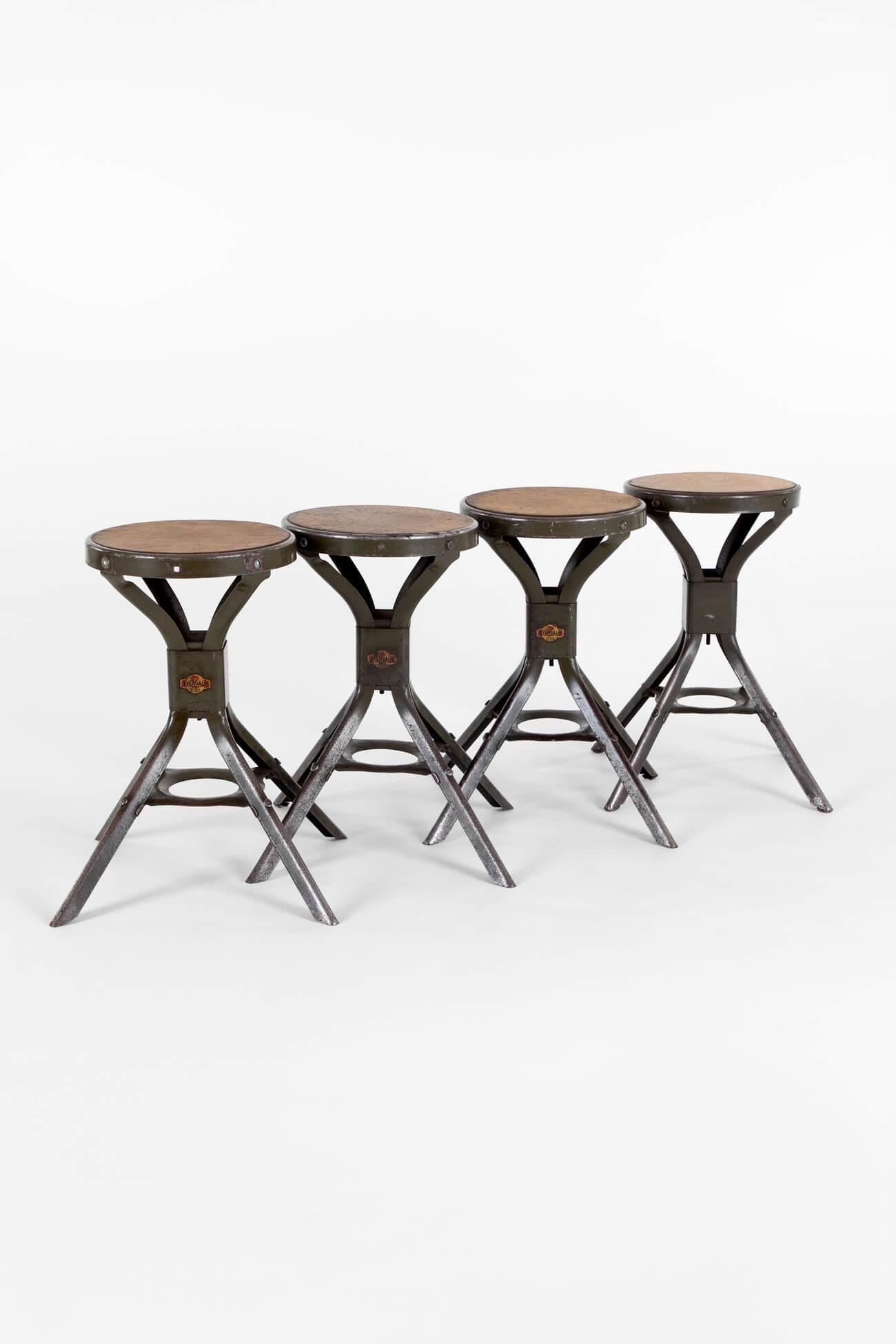 Hand-Crafted Eight Evertaut Industrial Stools For Sale