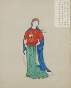 Cinque disegni cinesi estremamente rari di stranieri, 18° secolo, coloniale