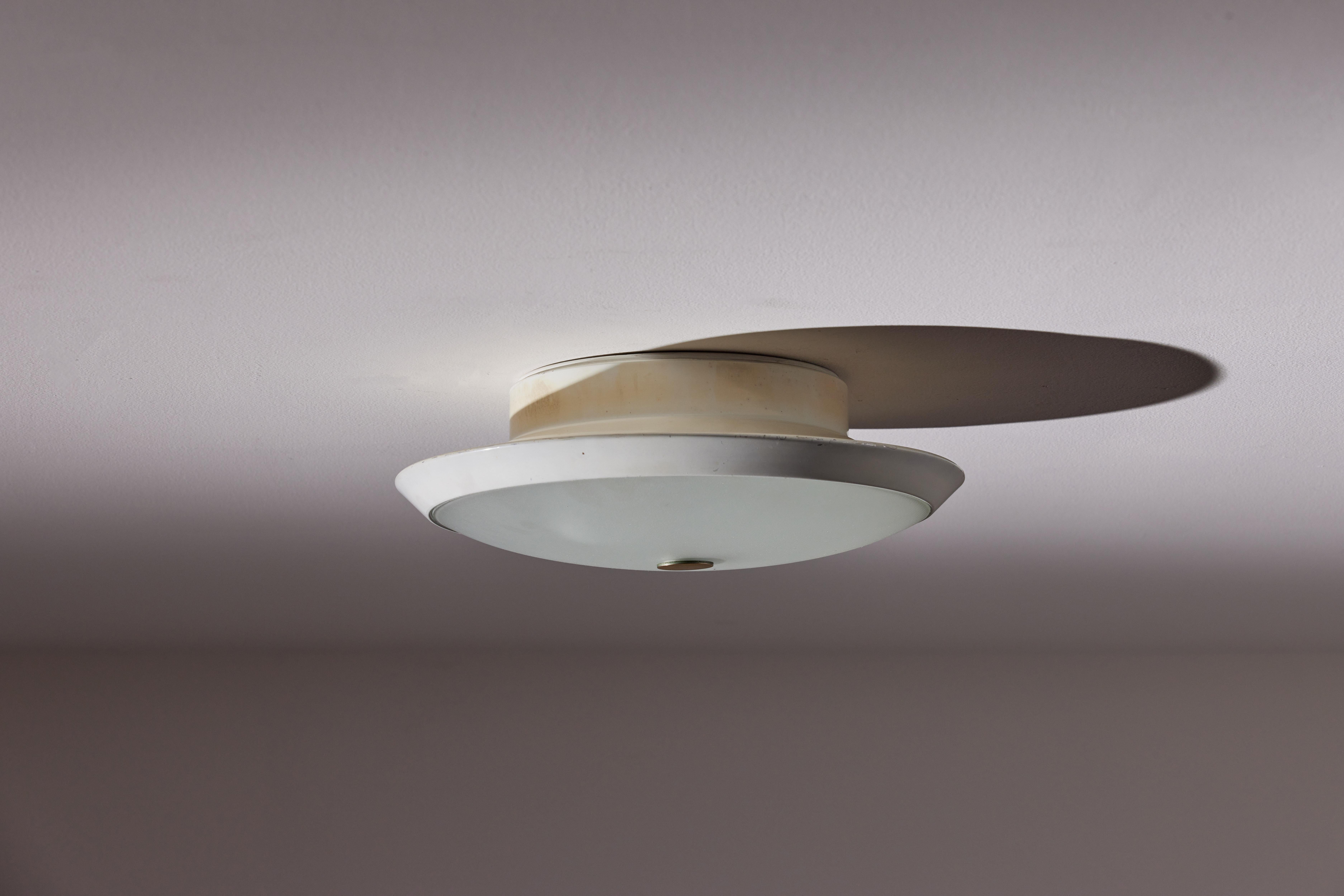 Enameled Two Flush Mount Ceiling Lights by Fontana Arte