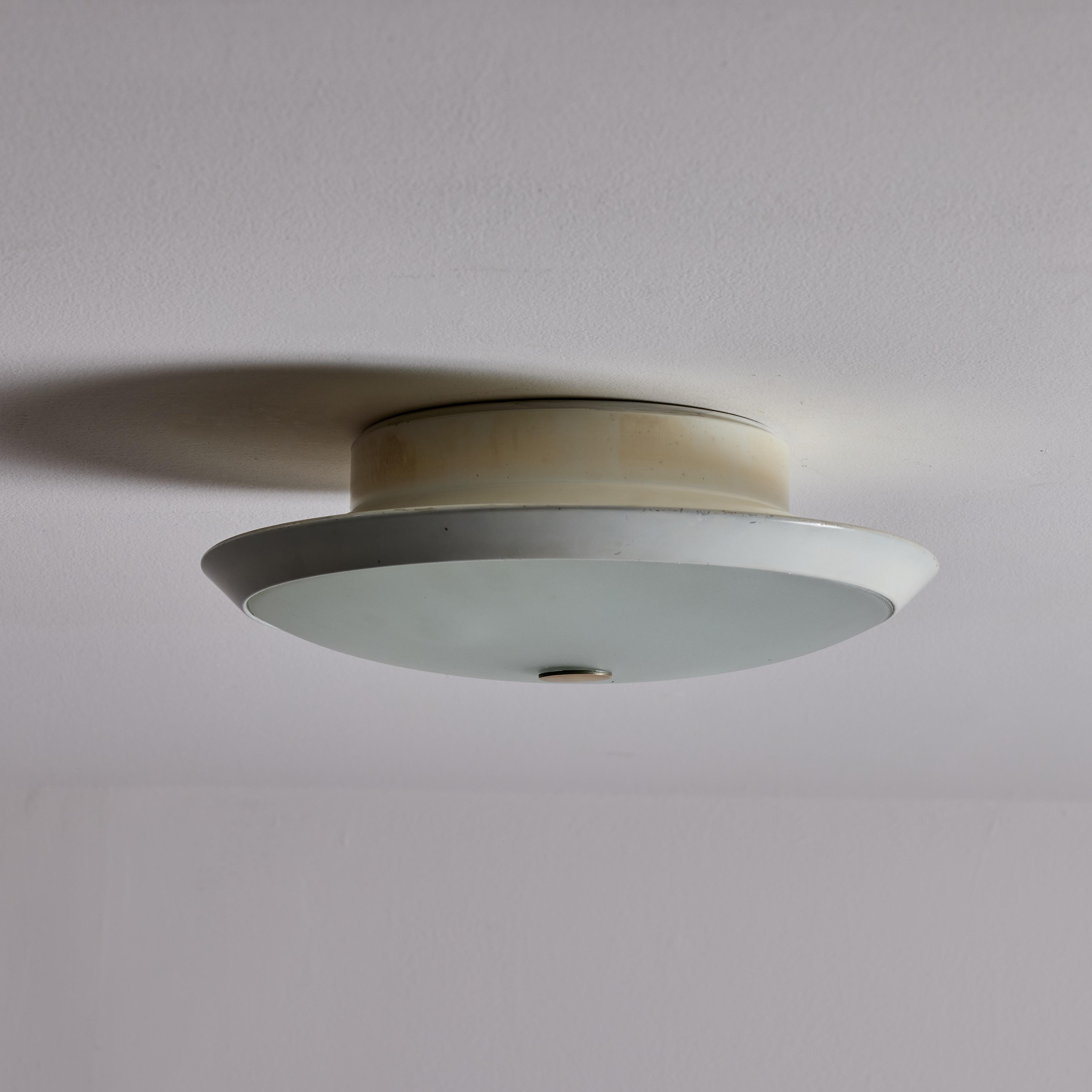 Two Flush Mount Ceiling Lights by Fontana Arte In Good Condition In Los Angeles, CA
