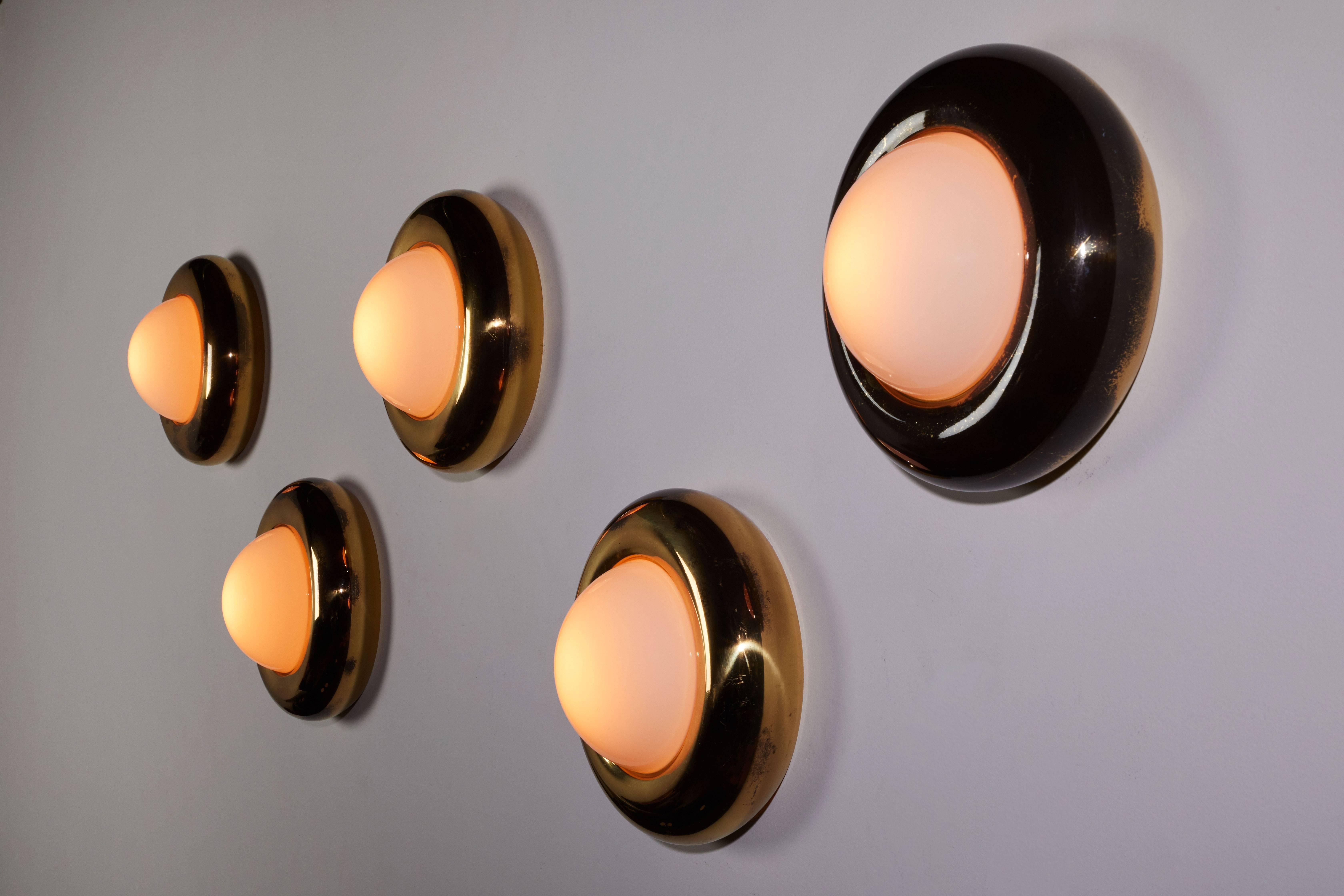Italian Two Flush Mount Wall or Ceiling Lights by Valenti