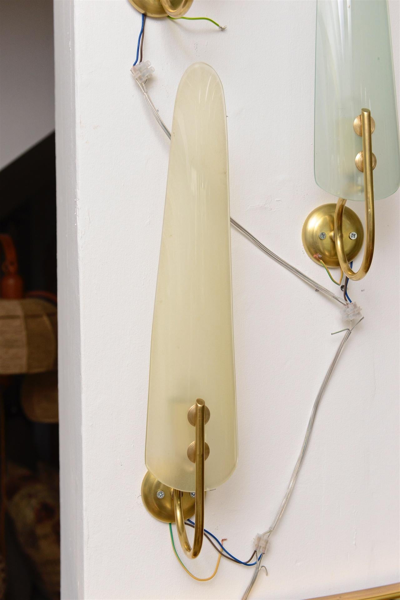 Mid-20th Century Three Fontana Style Wall Lights