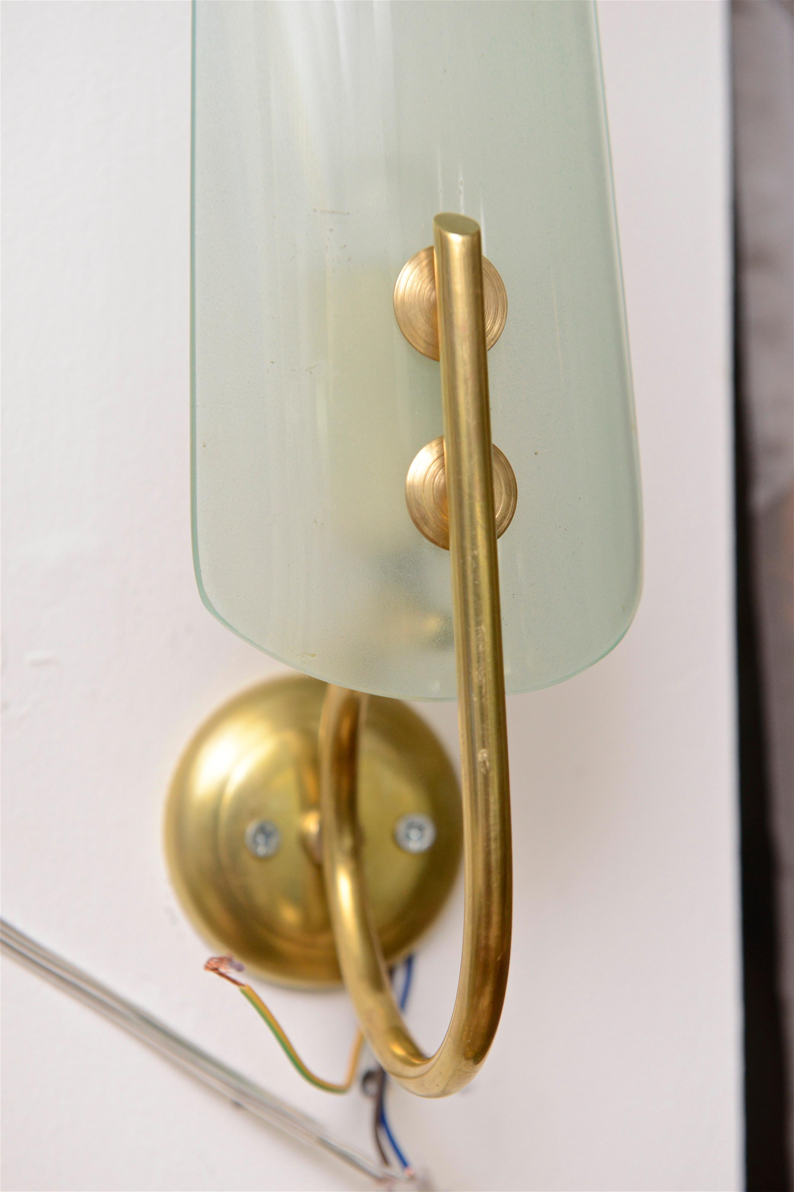 Brass Three Fontana Style Wall Lights