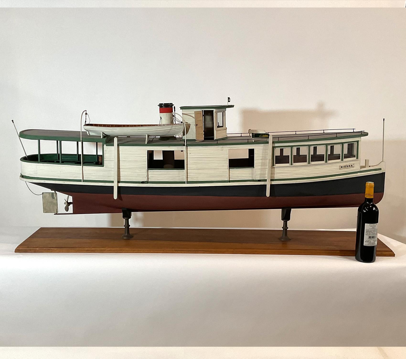 Five Foot Model of Ferry Boat Nishka In Excellent Condition In Norwell, MA