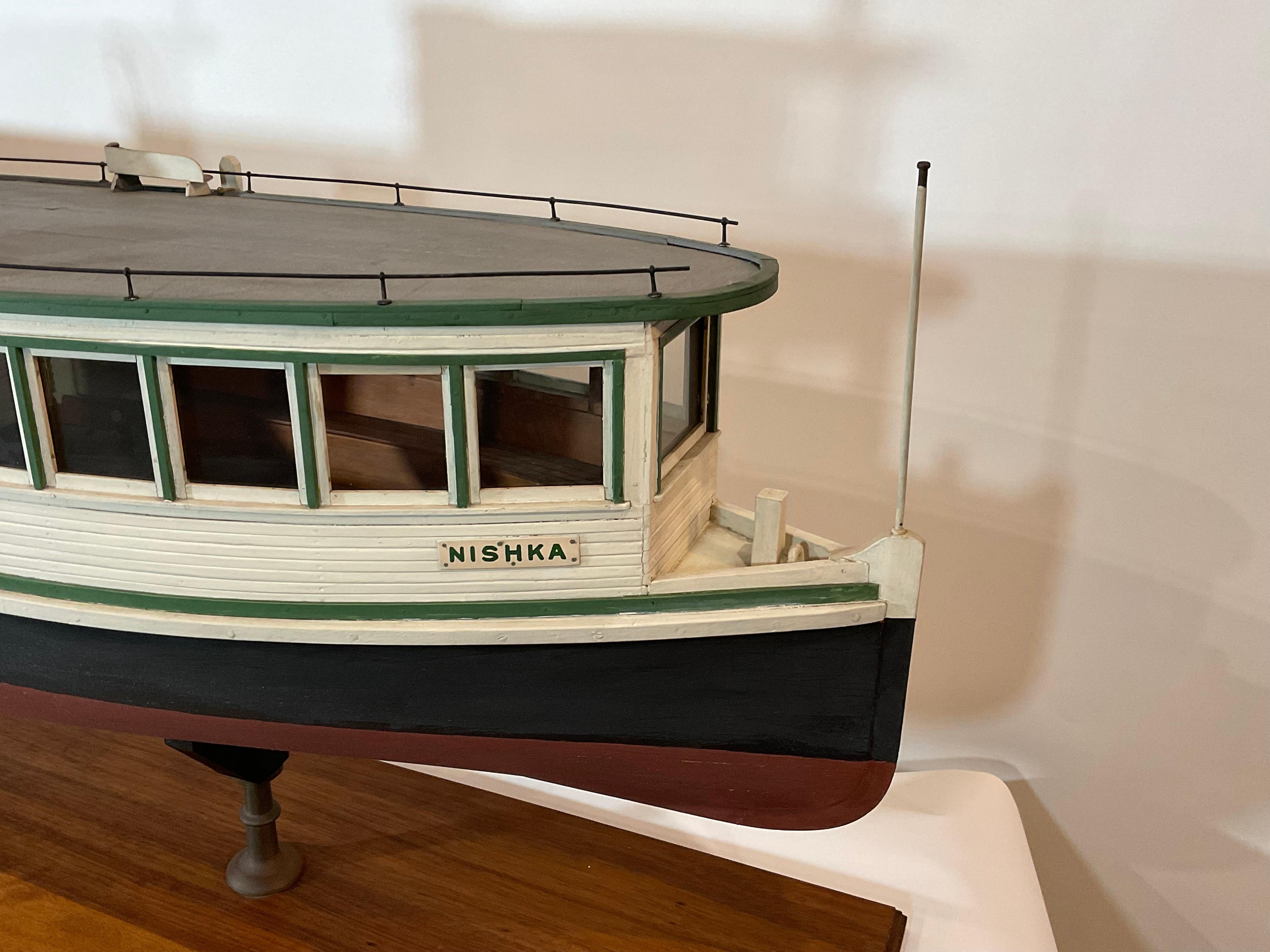Wood Five Foot Model of Ferry Boat Nishka