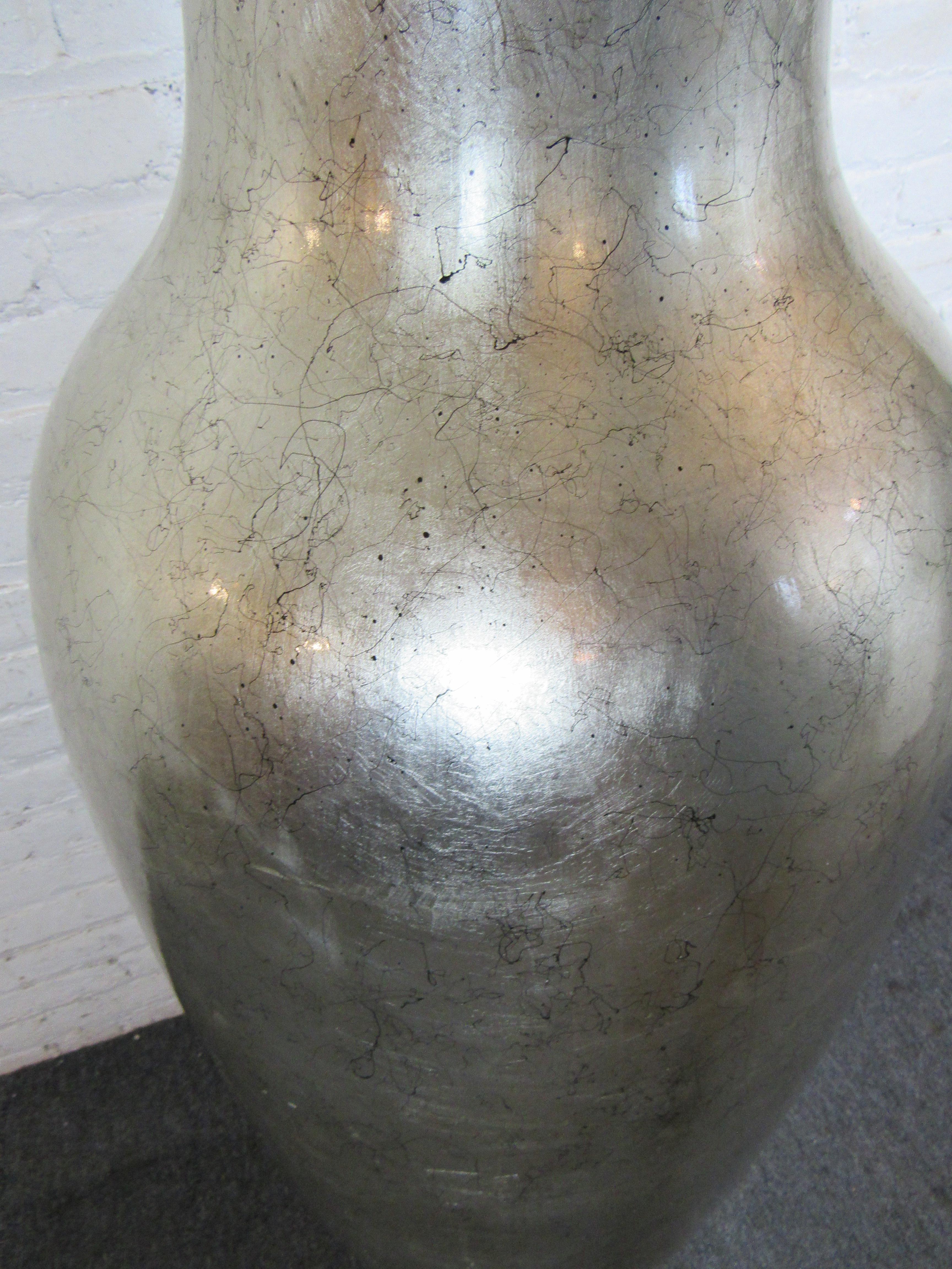 Five Foot Silver Vase For Sale 2