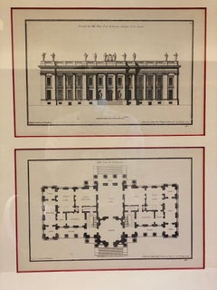 Five-Framed French Architectural Engravings