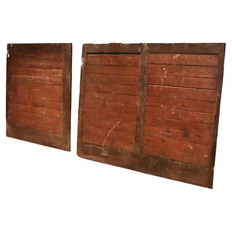Five French rustic wooden panels, 19th century, possibly from a barn.